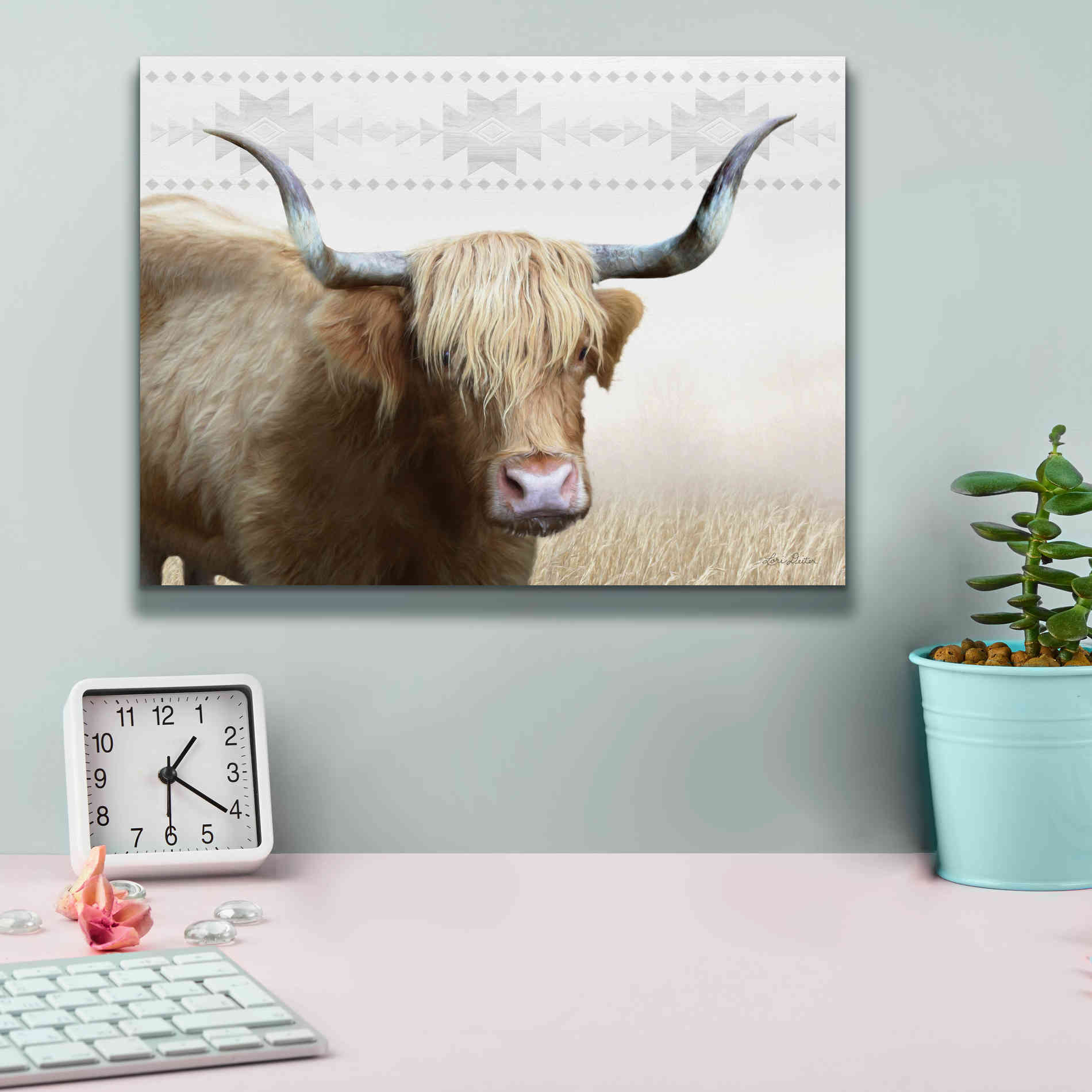 'Get Your Horns Up' by Lori Deiter, Canvas Wall Art,16 x 12