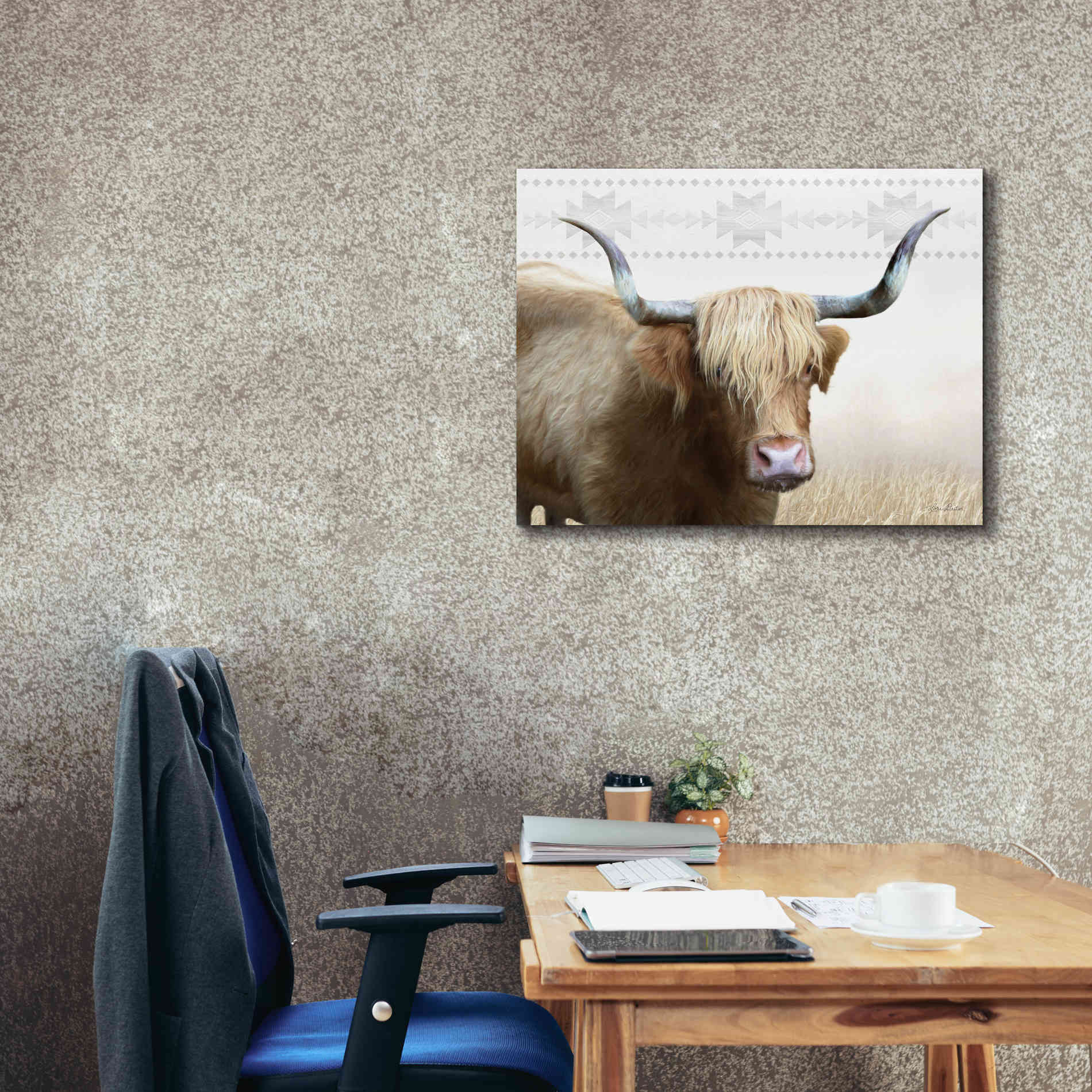'Get Your Horns Up' by Lori Deiter, Canvas Wall Art,34 x 26