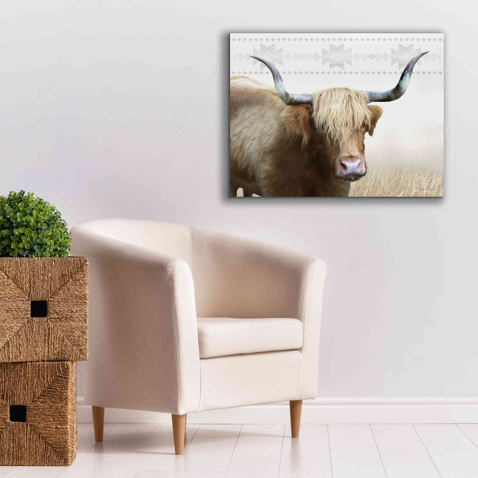 'Get Your Horns Up' by Lori Deiter, Canvas Wall Art,34 x 26