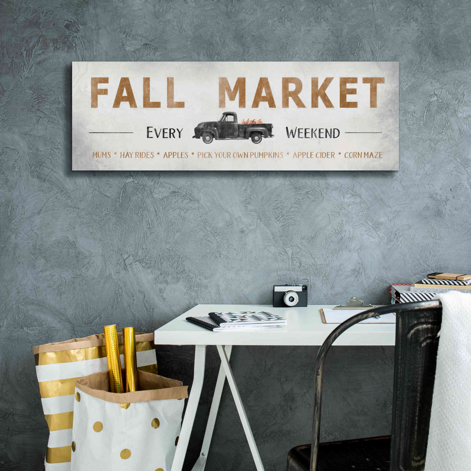 'Fall Market' by Lori Deiter, Canvas Wall Art,36 x 12