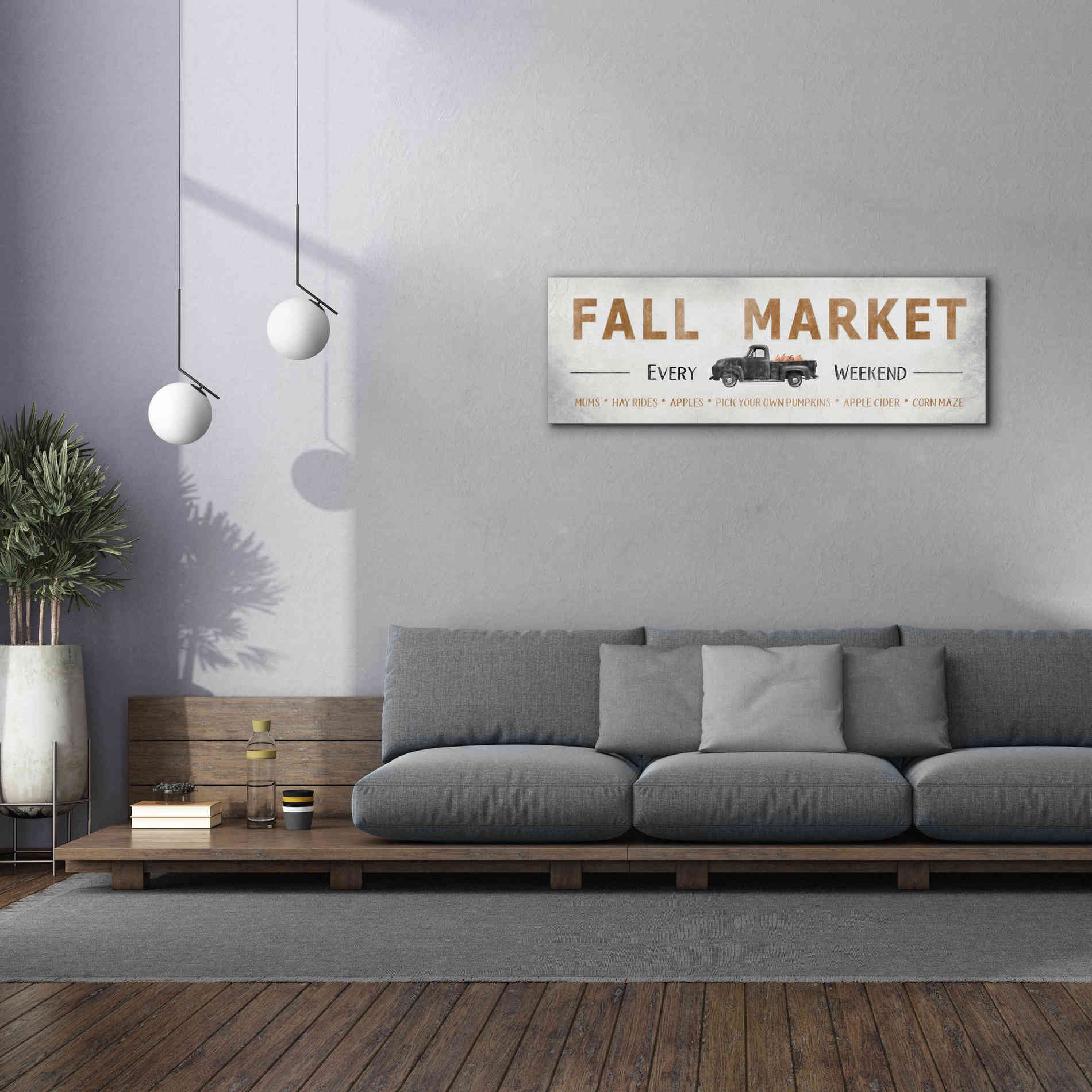 'Fall Market' by Lori Deiter, Canvas Wall Art,60 x 20
