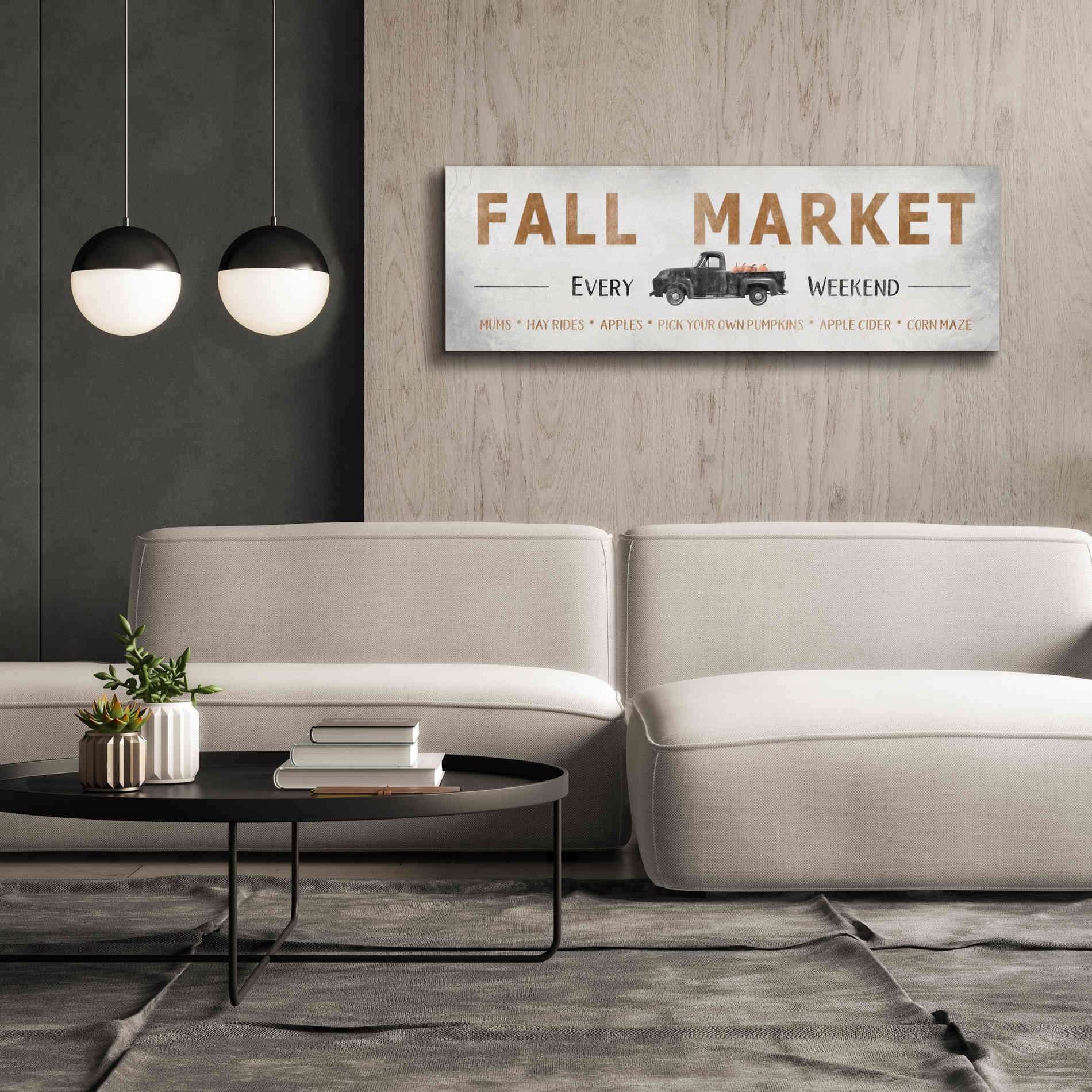 'Fall Market' by Lori Deiter, Canvas Wall Art,60 x 20