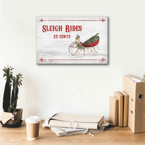 Image of 'Sleigh Rides 25 Cents' by Lori Deiter, Canvas Wall Art,18 x 12