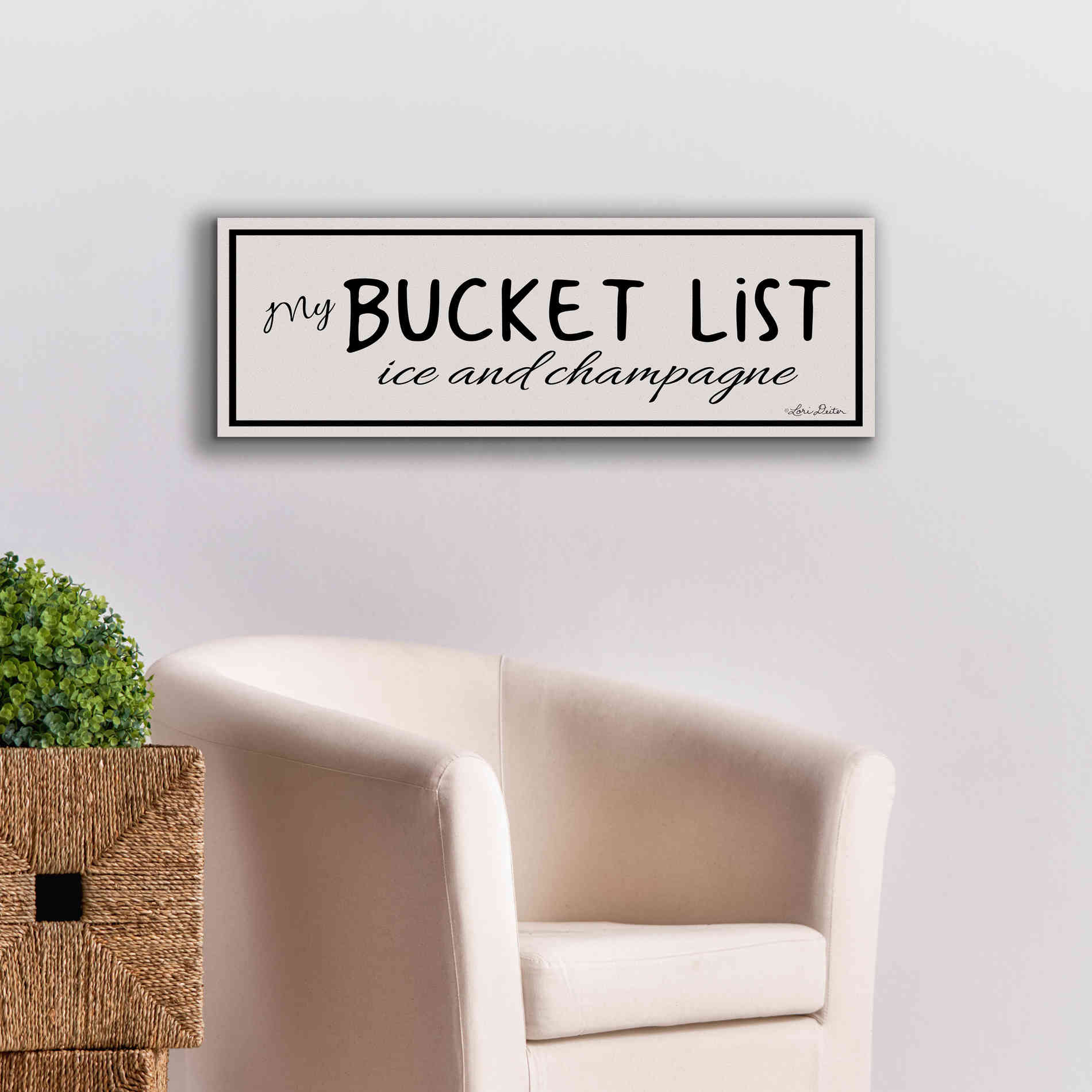 'My Bucket List' by Lori Deiter, Canvas Wall Art,36 x 12