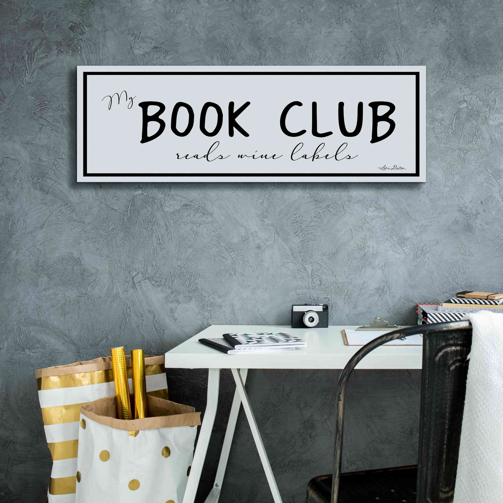 'My Book Club' by Lori Deiter, Canvas Wall Art,36 x 12