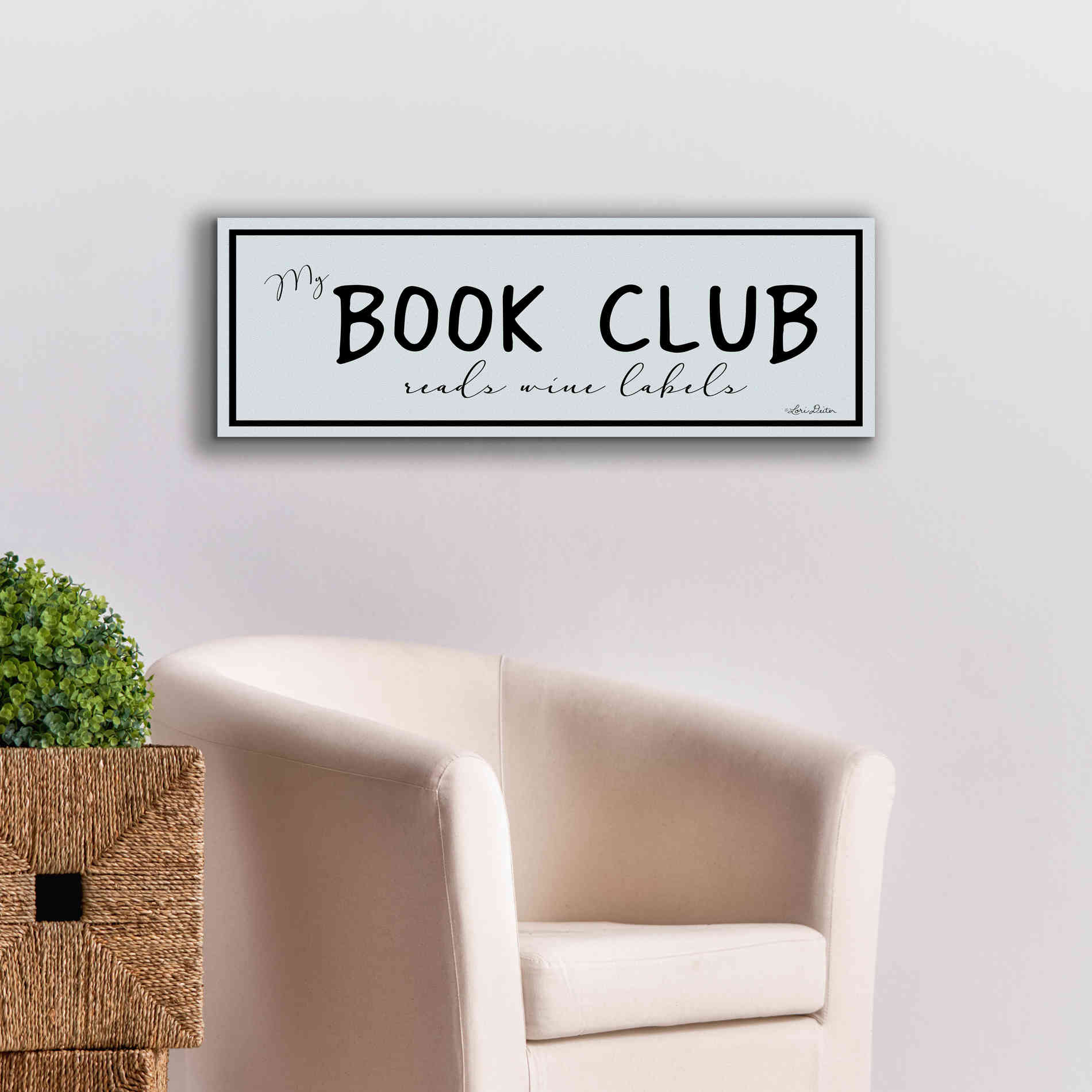 'My Book Club' by Lori Deiter, Canvas Wall Art,36 x 12