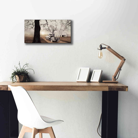 Image of 'Millersburg Sunrise with Truck' by Lori Deiter, Canvas Wall Art,24 x 12