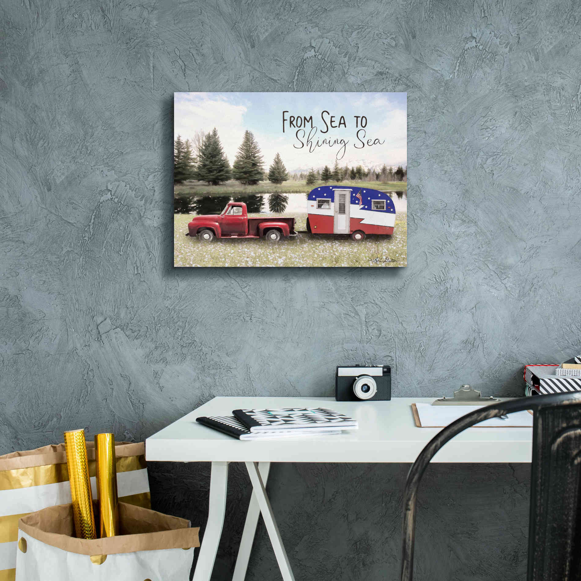 'American Camper' by Lori Deiter, Canvas Wall Art,16 x 12