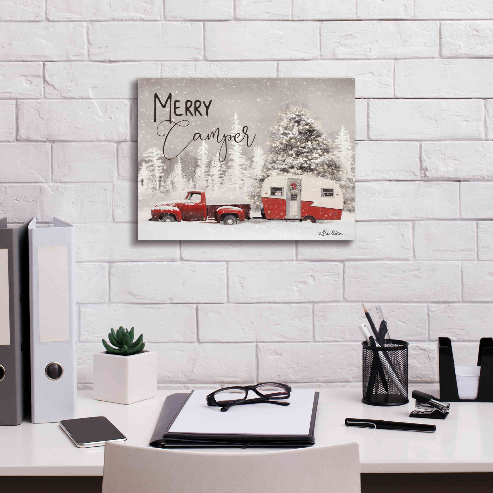 'Merry Camper' by Lori Deiter, Canvas Wall Art,16 x 12