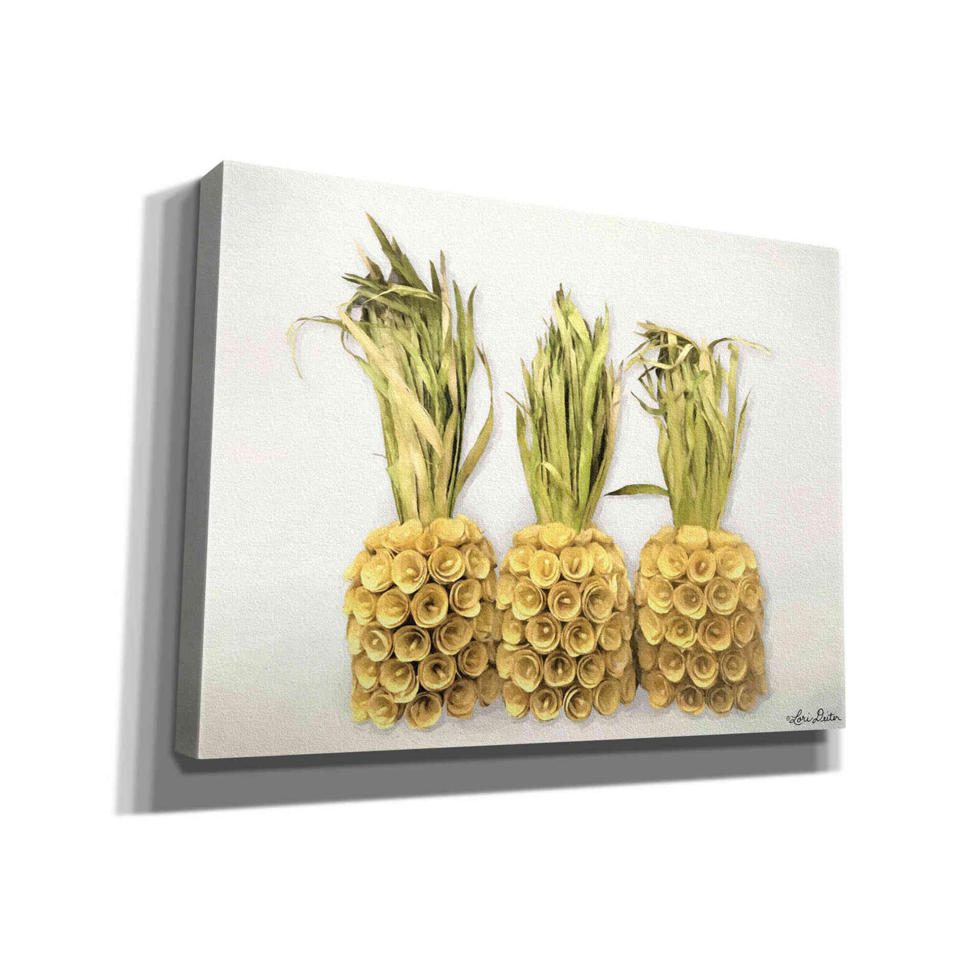 'Pineapples' by Lori Deiter, Canvas Wall Art