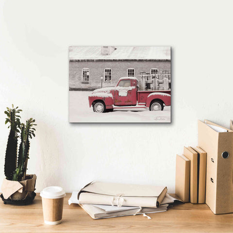 Image of 'Old Sled Works Red Truck' by Lori Deiter, Canvas Wall Art,16 x 12