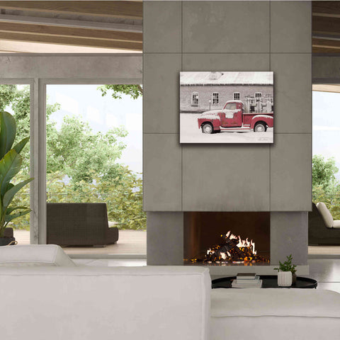 Image of 'Old Sled Works Red Truck' by Lori Deiter, Canvas Wall Art,34 x 26
