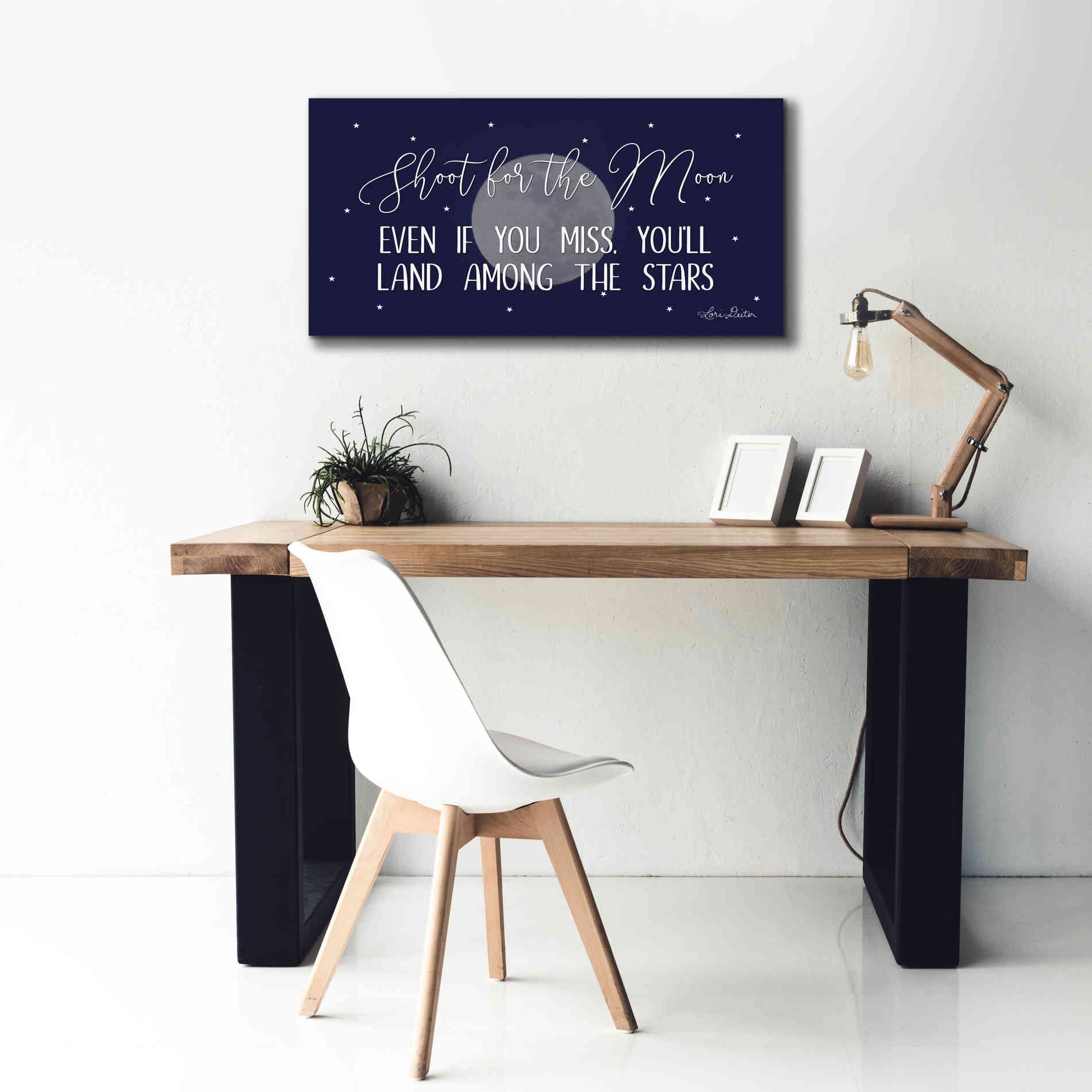 'Shoot for the Moon' by Lori Deiter, Canvas Wall Art,40 x 20