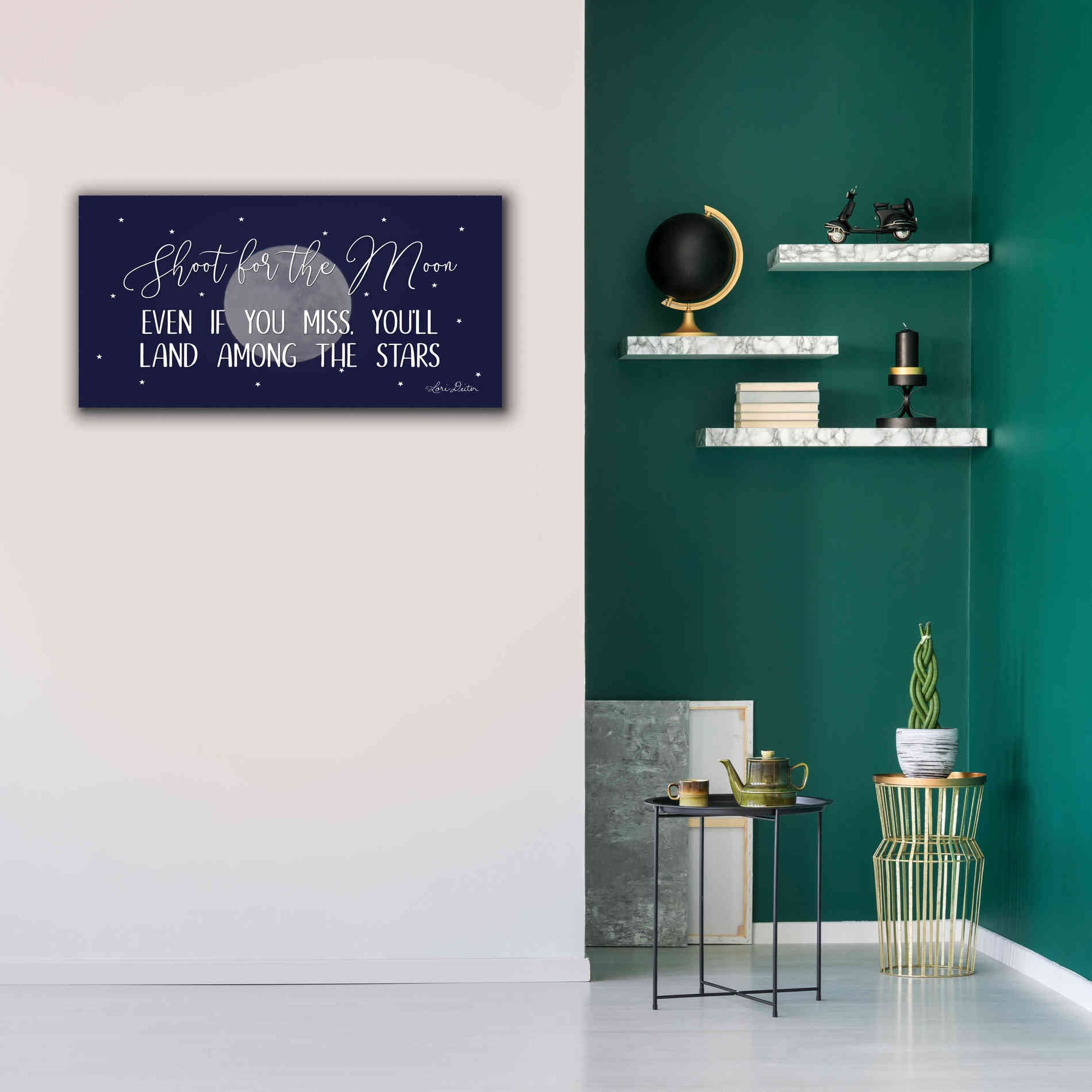 'Shoot for the Moon' by Lori Deiter, Canvas Wall Art,40 x 20