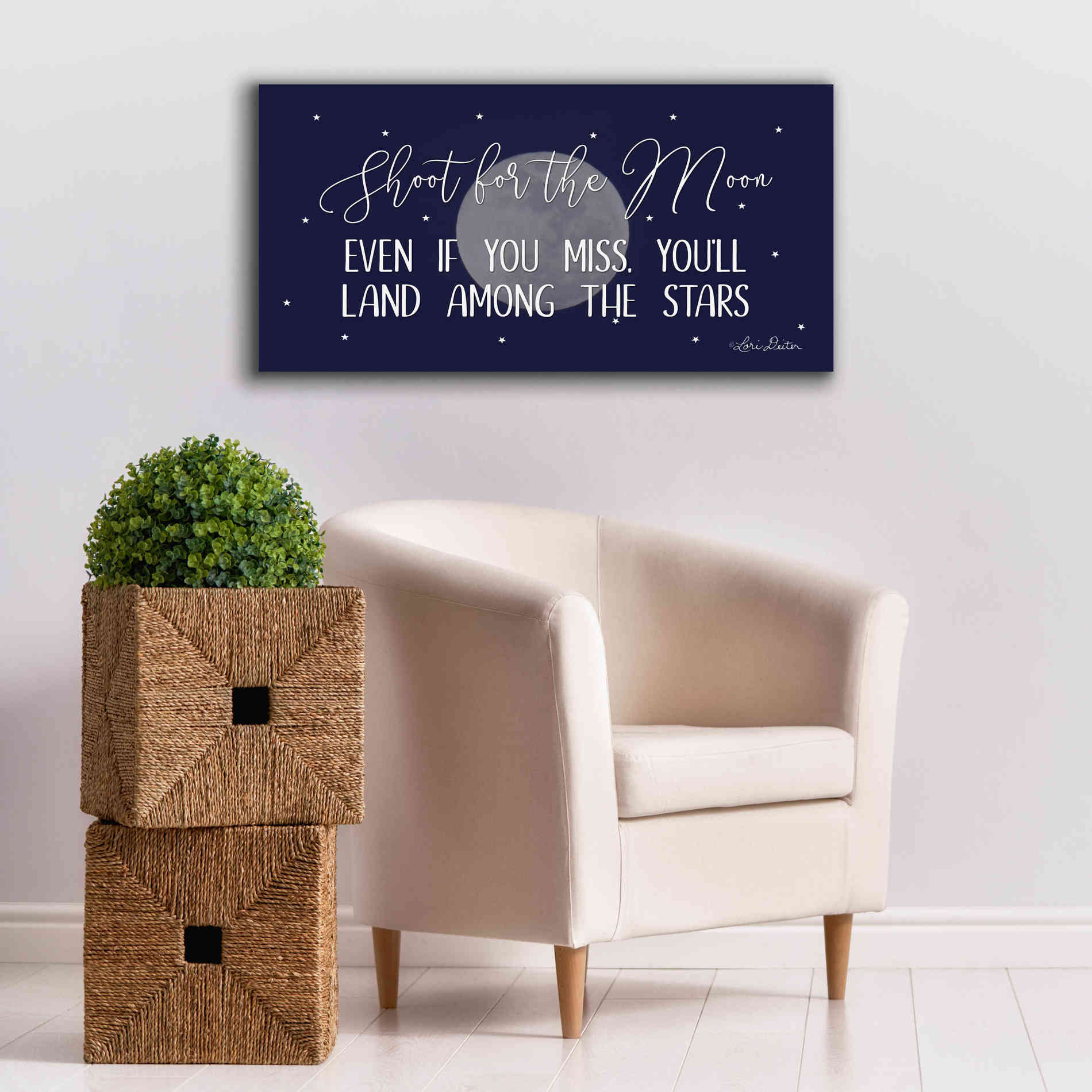 'Shoot for the Moon' by Lori Deiter, Canvas Wall Art,40 x 20