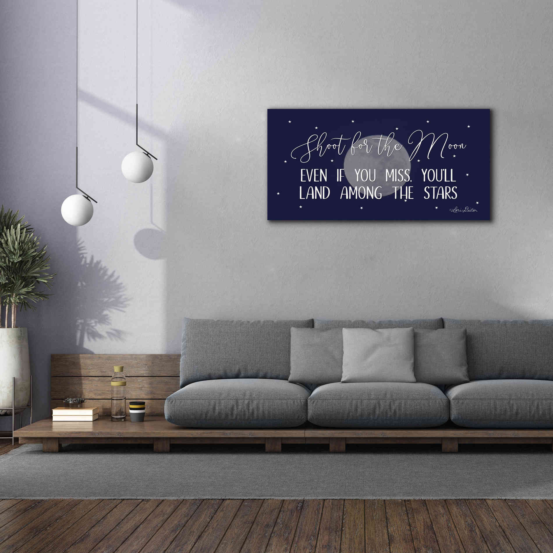 'Shoot for the Moon' by Lori Deiter, Canvas Wall Art,60 x 30