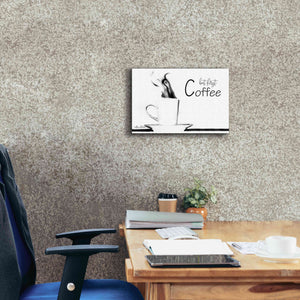 'But First Coffee II' by Lori Deiter, Canvas Wall Art,18 x 12
