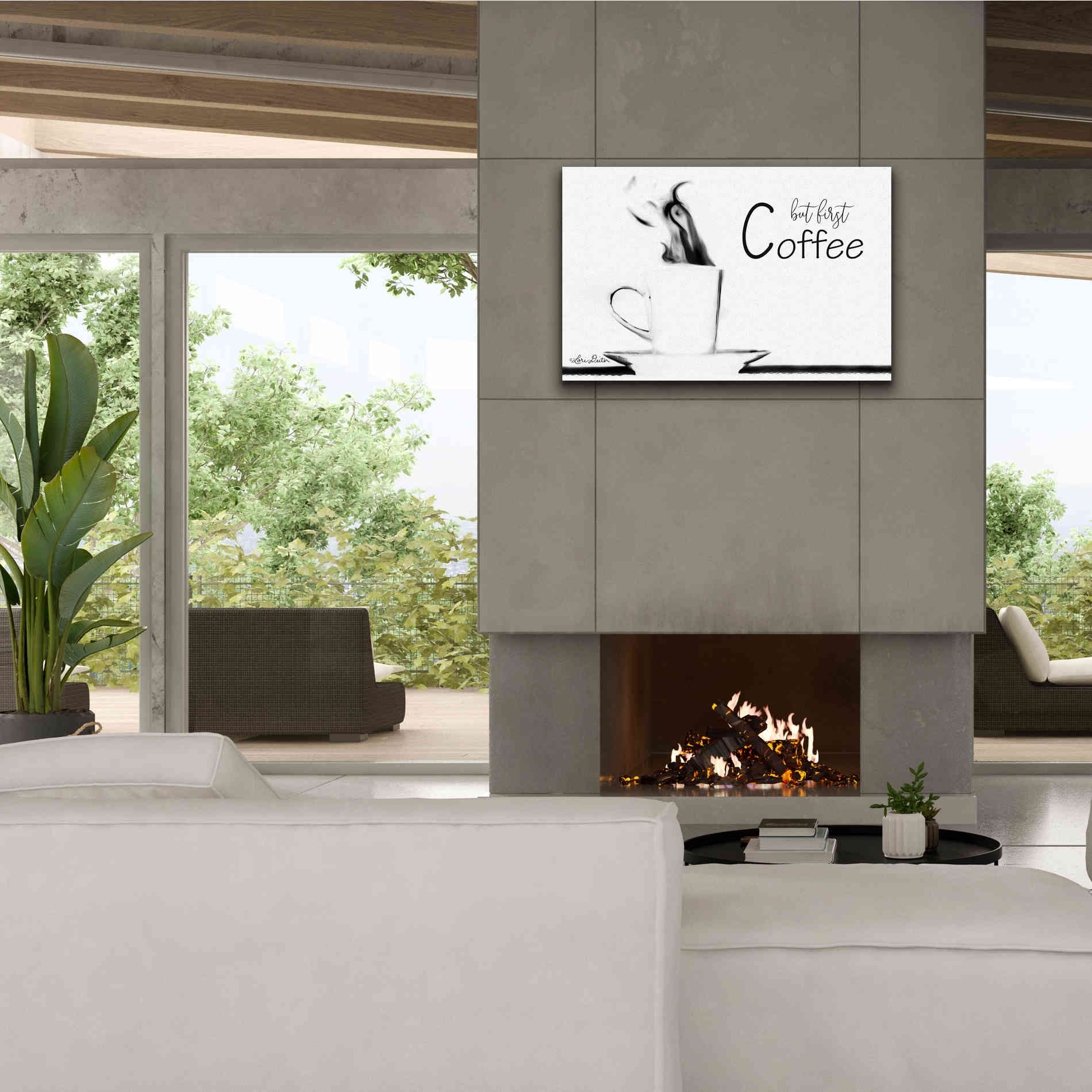 'But First Coffee II' by Lori Deiter, Canvas Wall Art,40 x 26