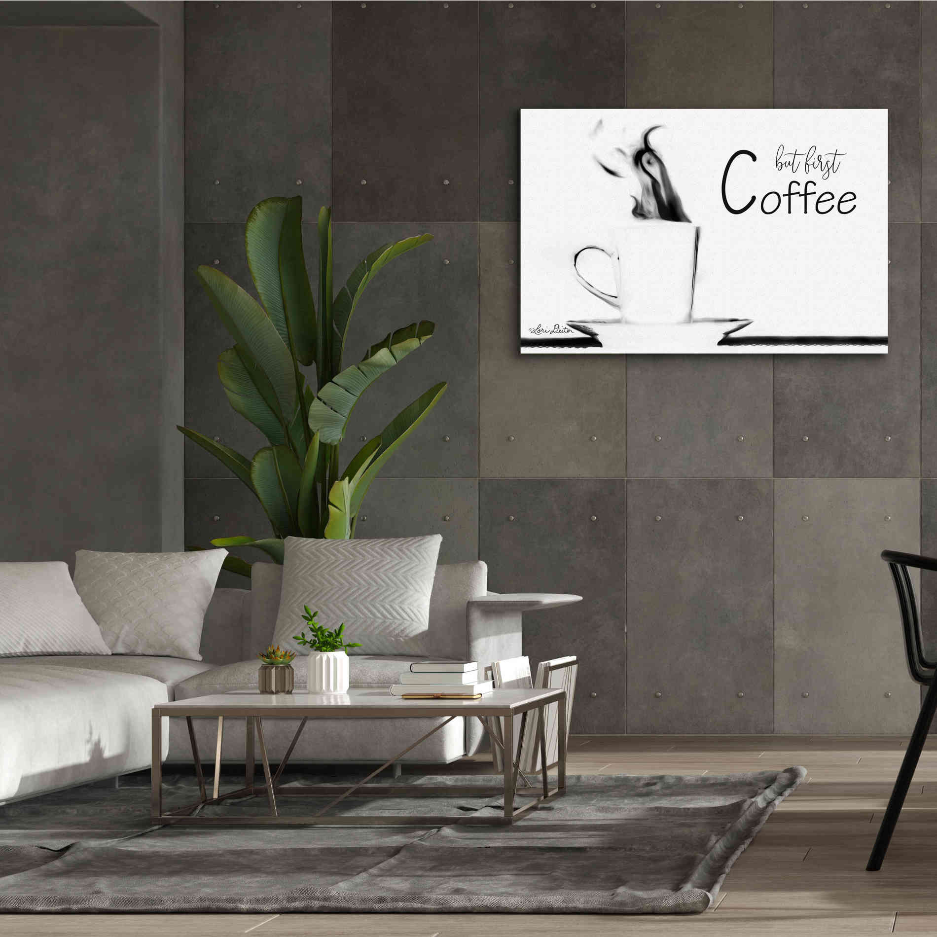 'But First Coffee II' by Lori Deiter, Canvas Wall Art,60 x 40