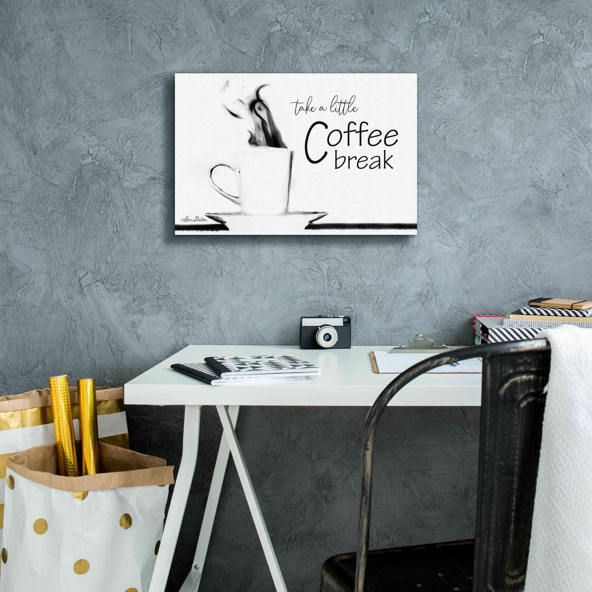 'Take a Little Coffee Break II' by Lori Deiter, Canvas Wall Art,18 x 12