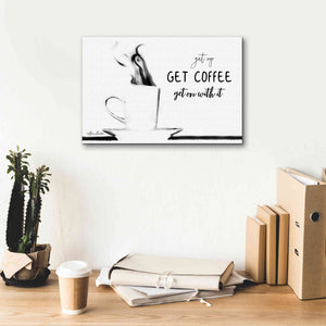 'Get Coffee' by Lori Deiter, Canvas Wall Art,18 x 12