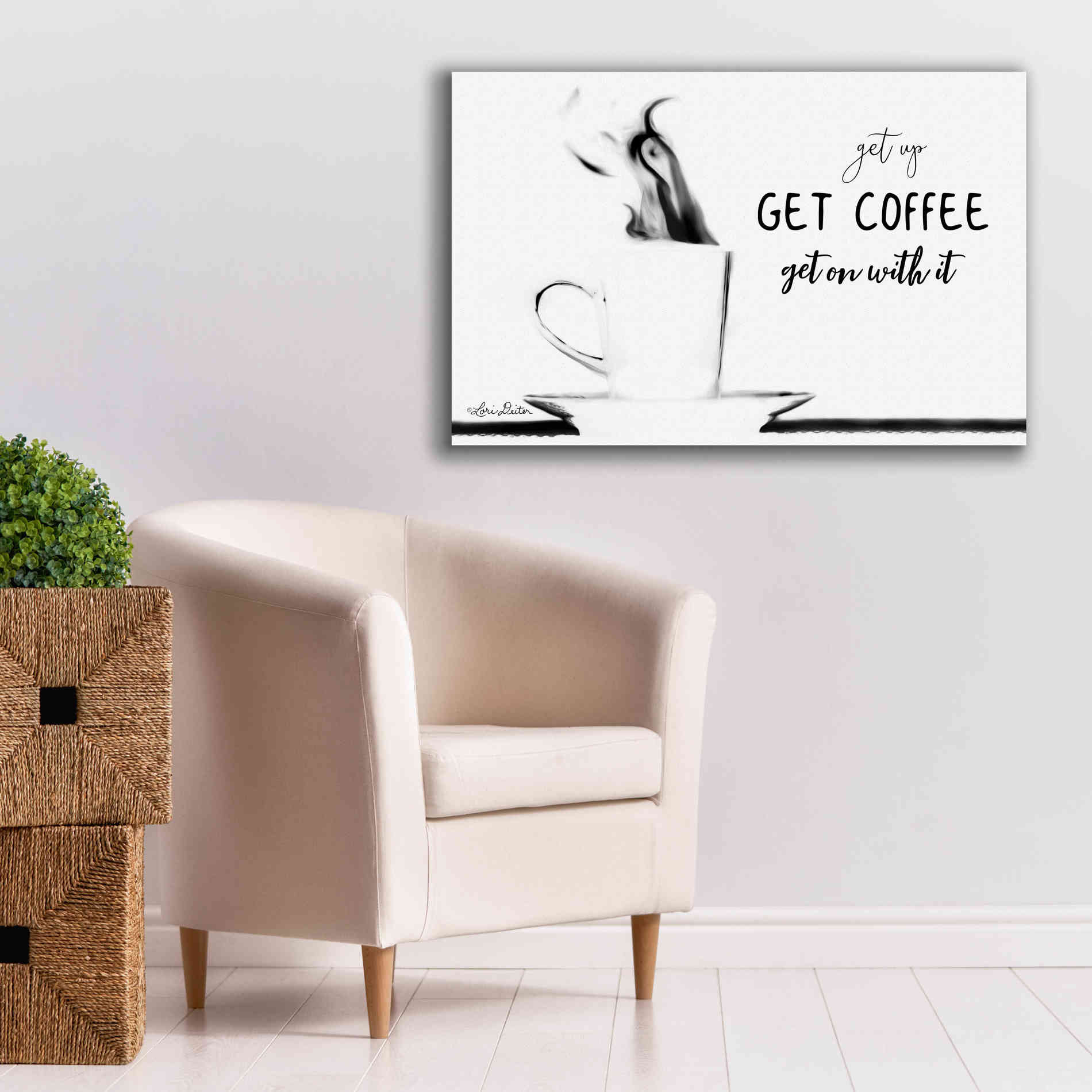 'Get Coffee' by Lori Deiter, Canvas Wall Art,40 x 26