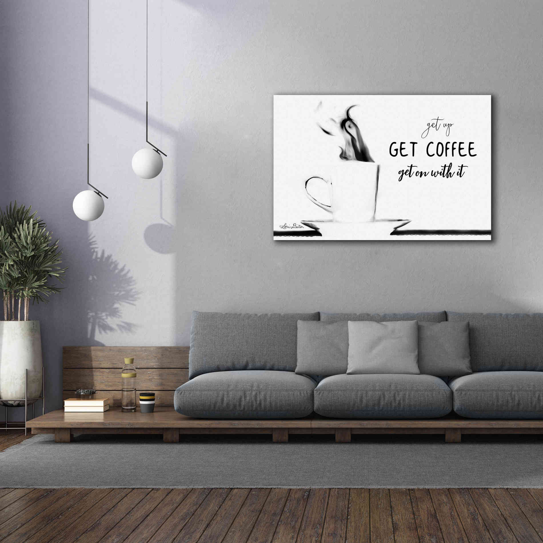 'Get Coffee' by Lori Deiter, Canvas Wall Art,60 x 40
