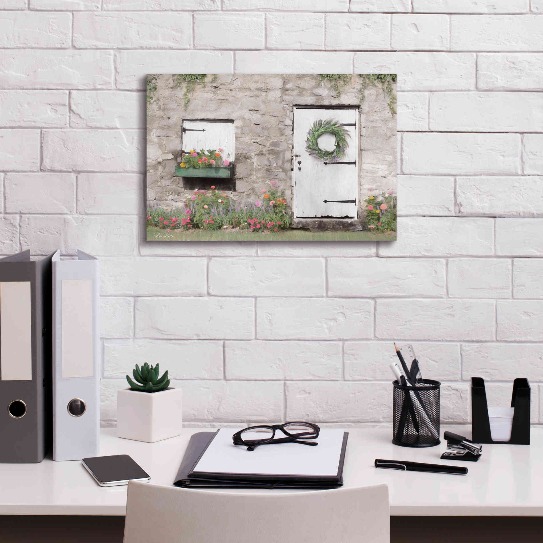 'Old Stone Cottage' by Lori Deiter, Canvas Wall Art,18 x 12
