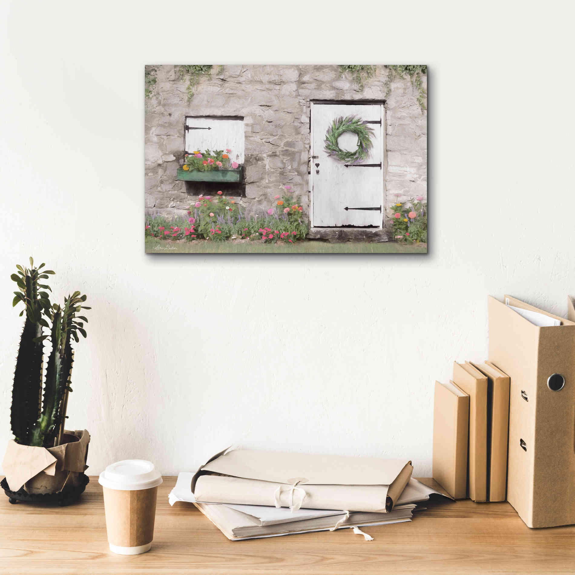 'Old Stone Cottage' by Lori Deiter, Canvas Wall Art,18 x 12