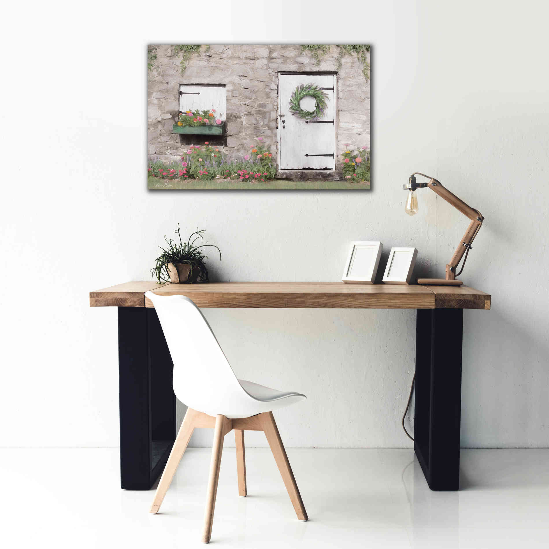'Old Stone Cottage' by Lori Deiter, Canvas Wall Art,40 x 26