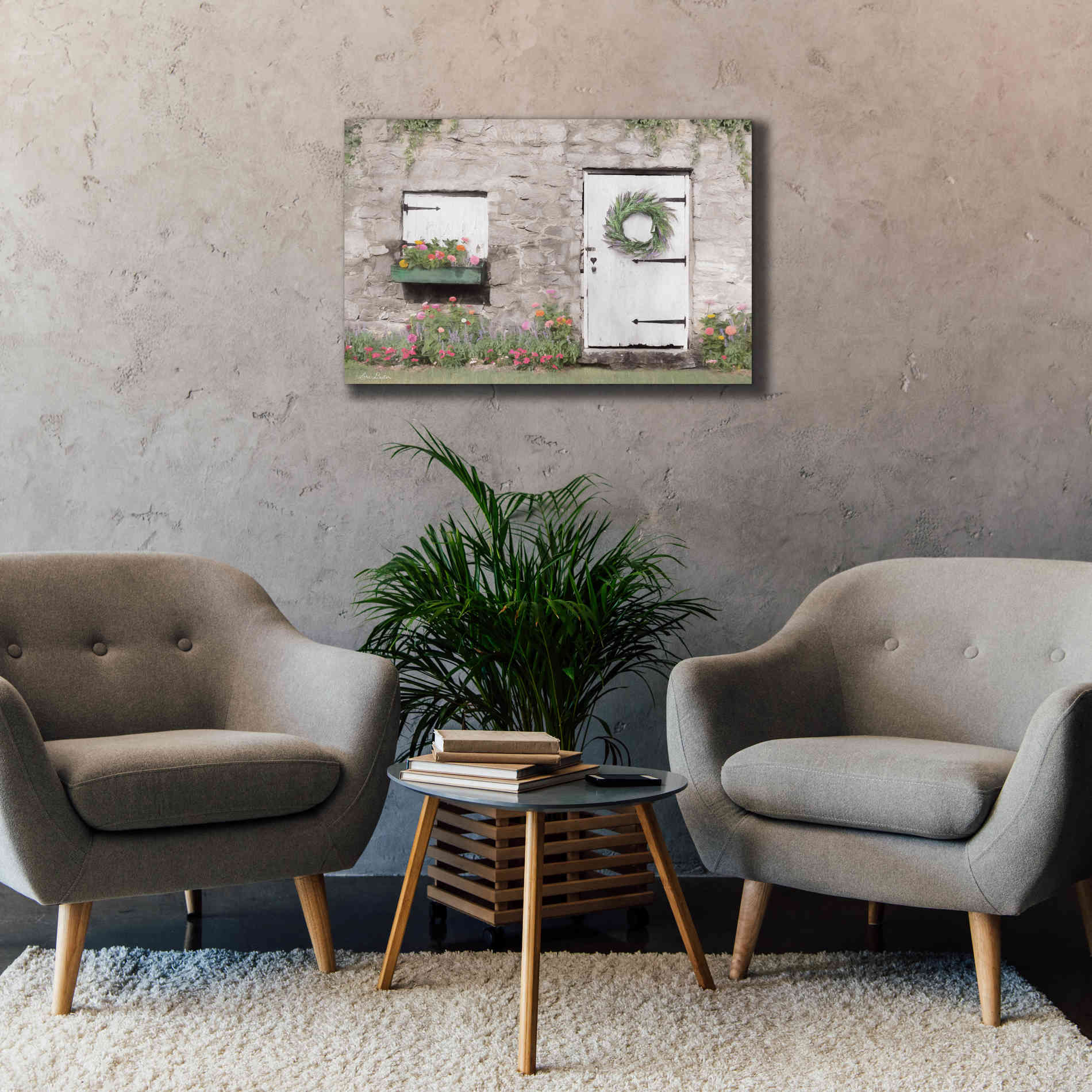 'Old Stone Cottage' by Lori Deiter, Canvas Wall Art,40 x 26