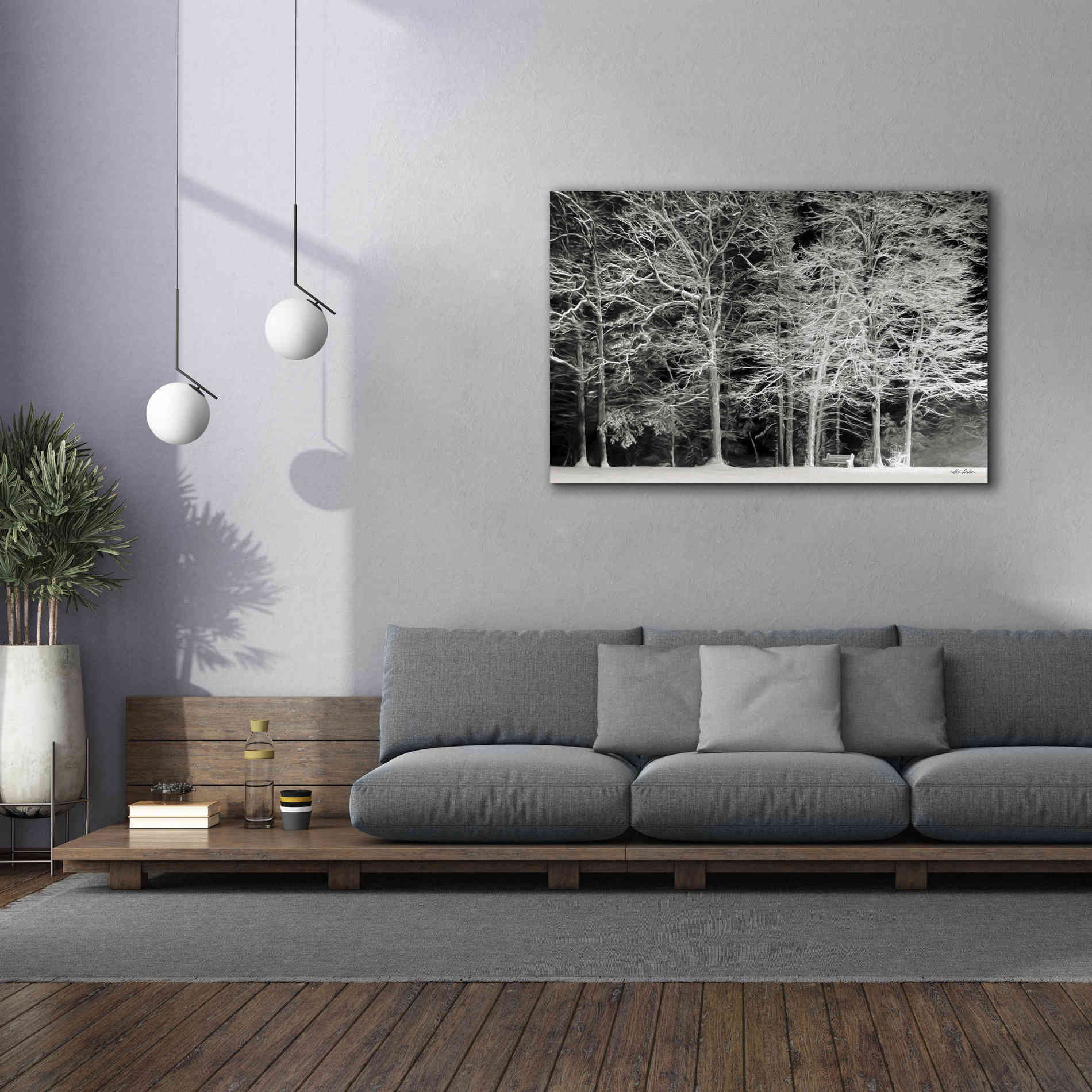 'Snowy Trees' by Lori Deiter, Canvas Wall Art,60 x 40