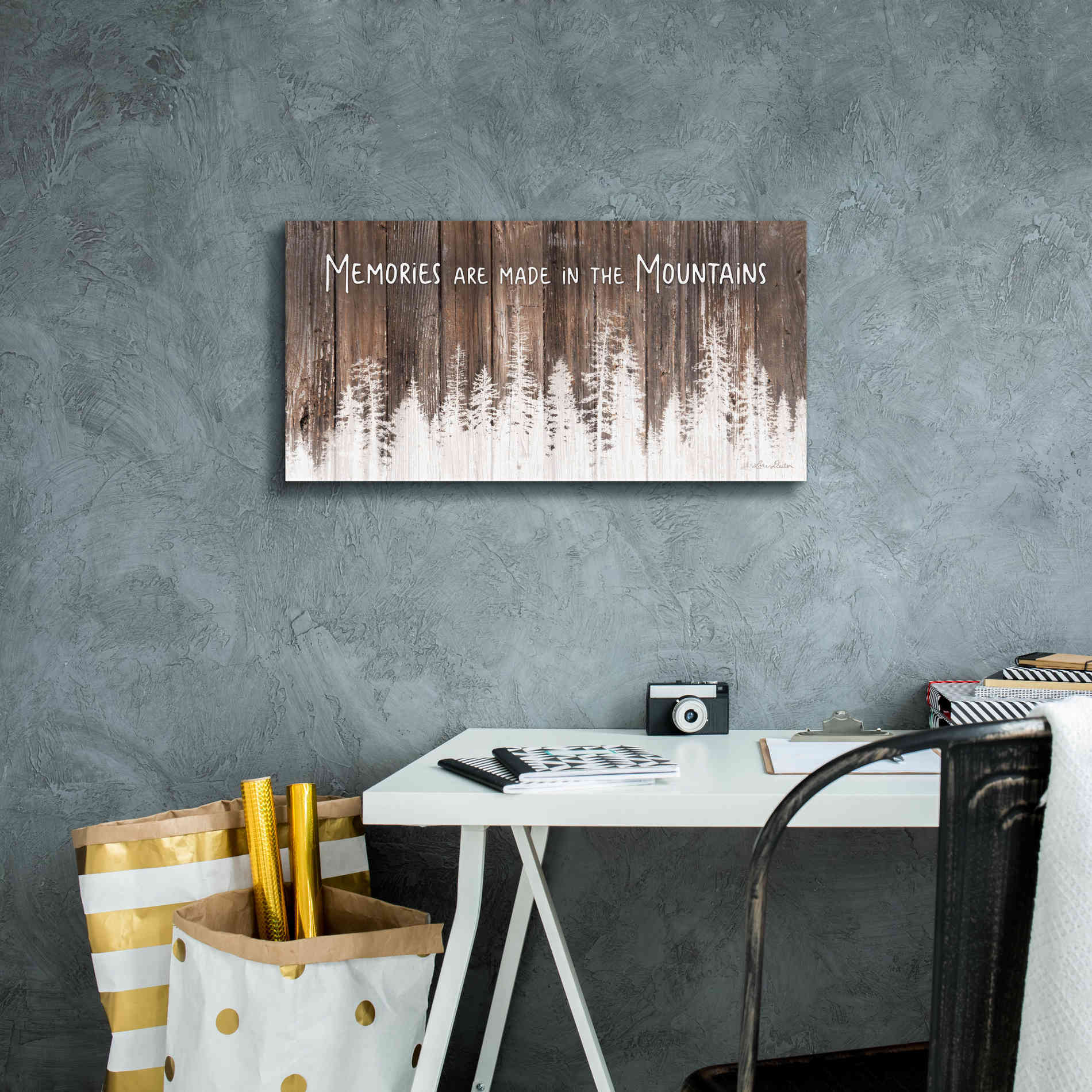 'Mountain Memories' by Lori Deiter, Canvas Wall Art,24 x 12