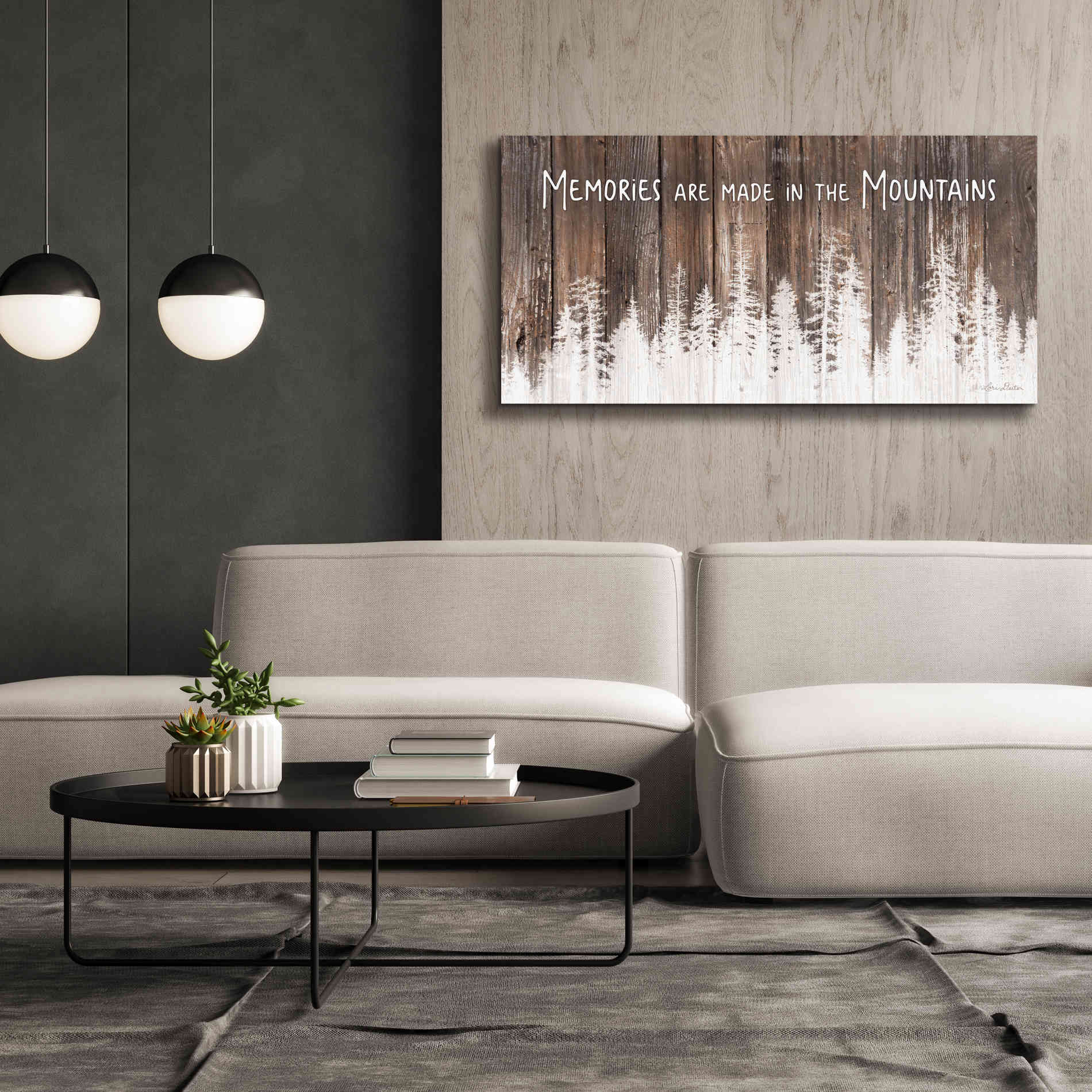 'Mountain Memories' by Lori Deiter, Canvas Wall Art,60 x 30