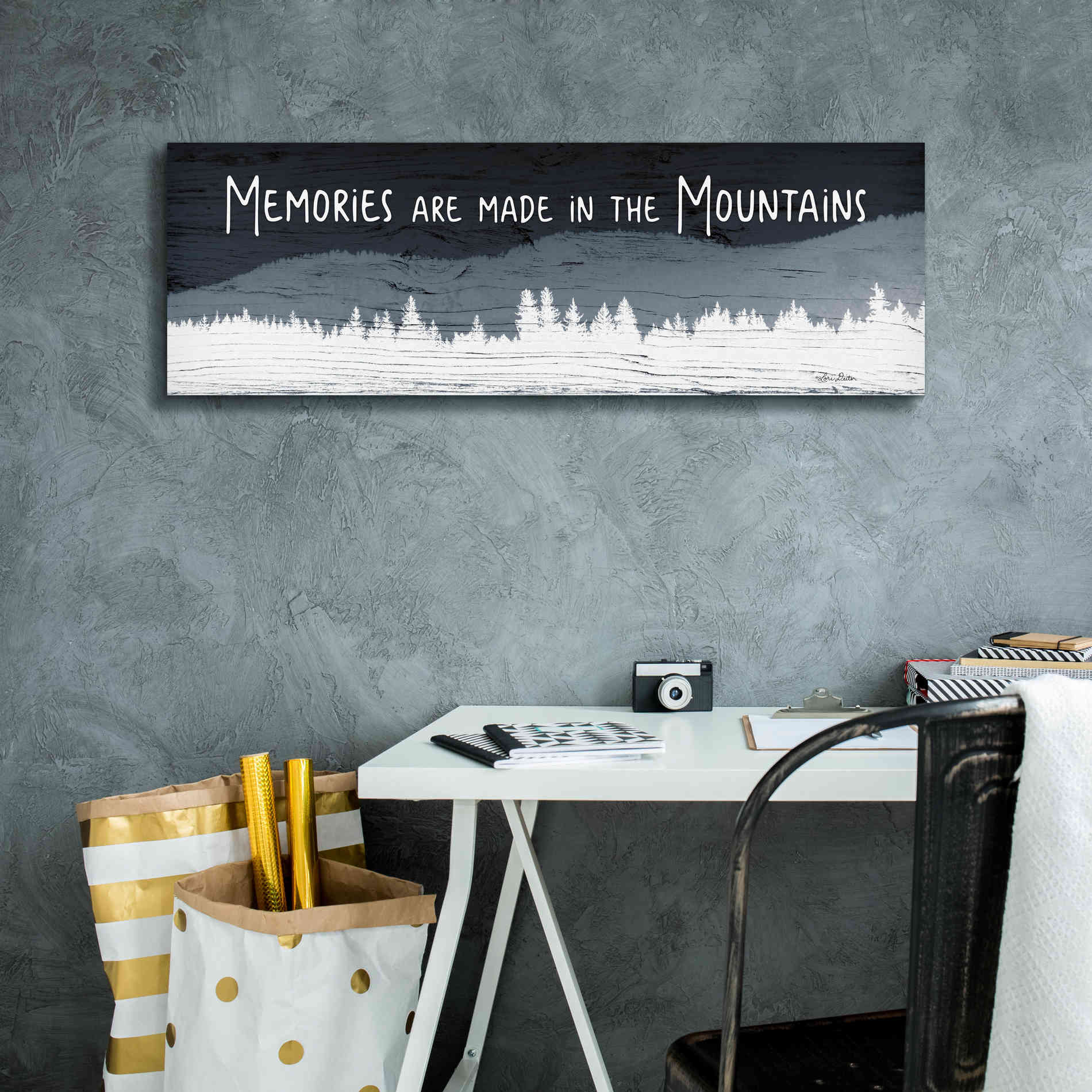 'Memories are Made in the Mountains' by Lori Deiter, Canvas Wall Art,36 x 12