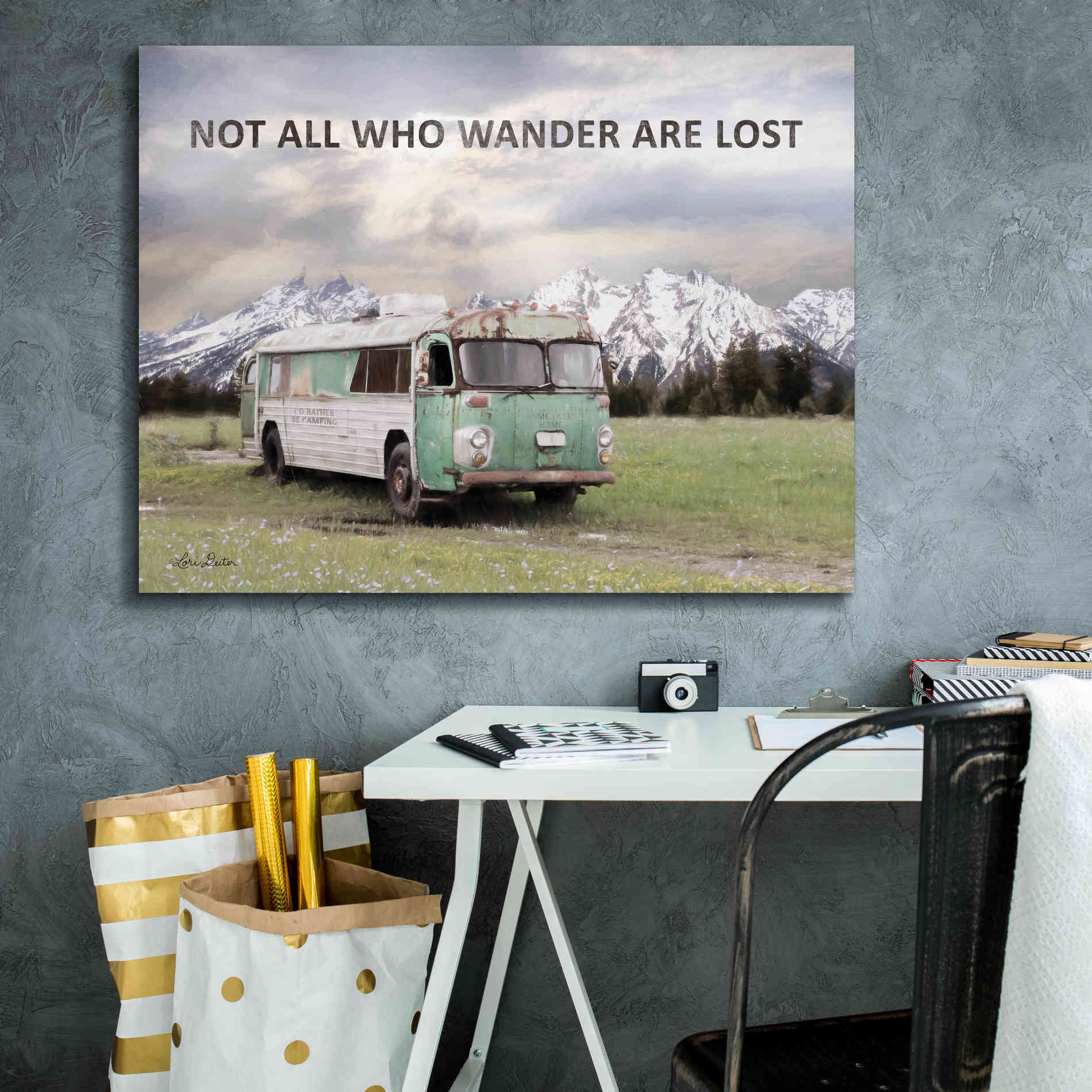 'Camping in Style' by Lori Deiter, Canvas Wall Art,34 x 26