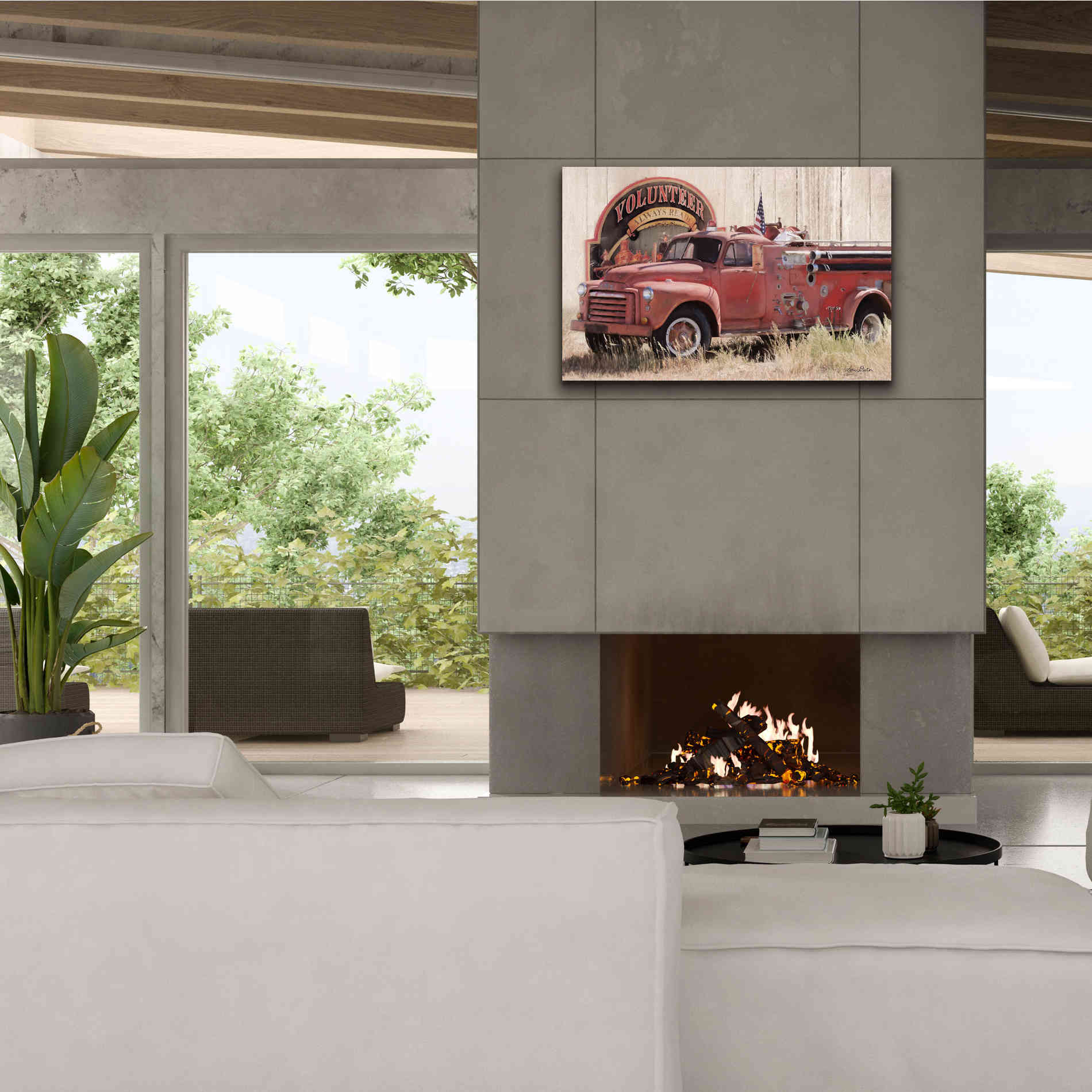 'Volunteer Firefighter' by Lori Deiter, Canvas Wall Art,40 x 26
