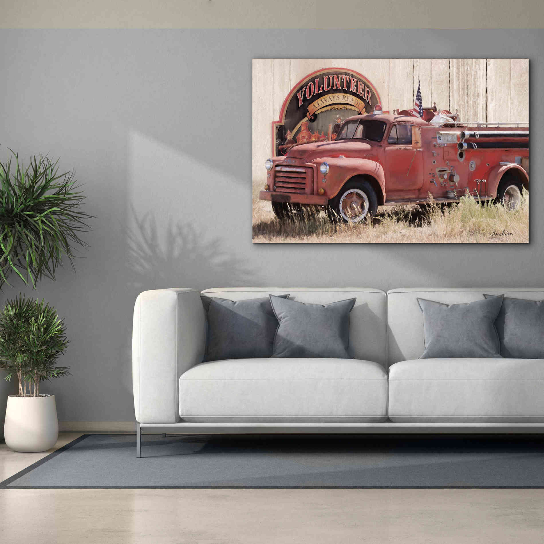 'Volunteer Firefighter' by Lori Deiter, Canvas Wall Art,60 x 40