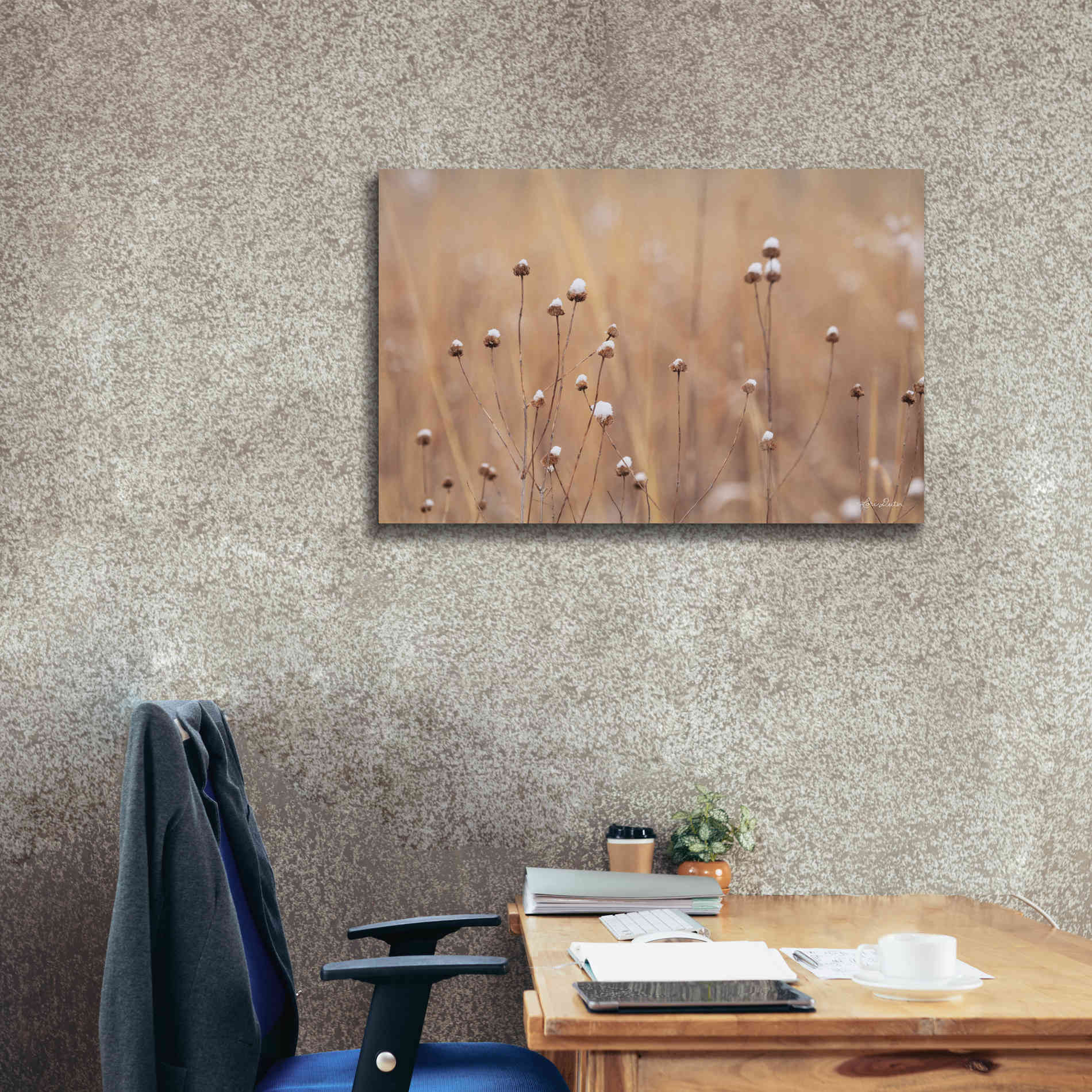'Snow Capped Wildflowers' by Lori Deiter, Canvas Wall Art,40 x 26