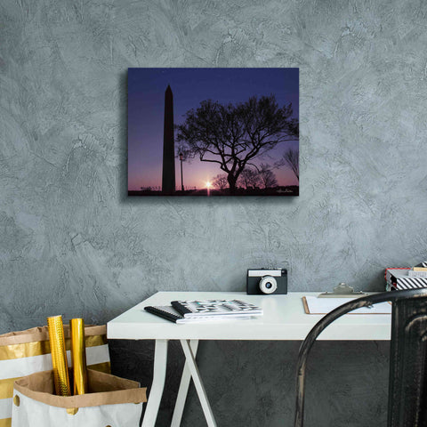 Image of 'Nightfall at the Washington Monument' by Lori Deiter, Canvas Wall Art,16 x 12
