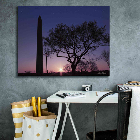 Image of 'Nightfall at the Washington Monument' by Lori Deiter, Canvas Wall Art,34 x 26