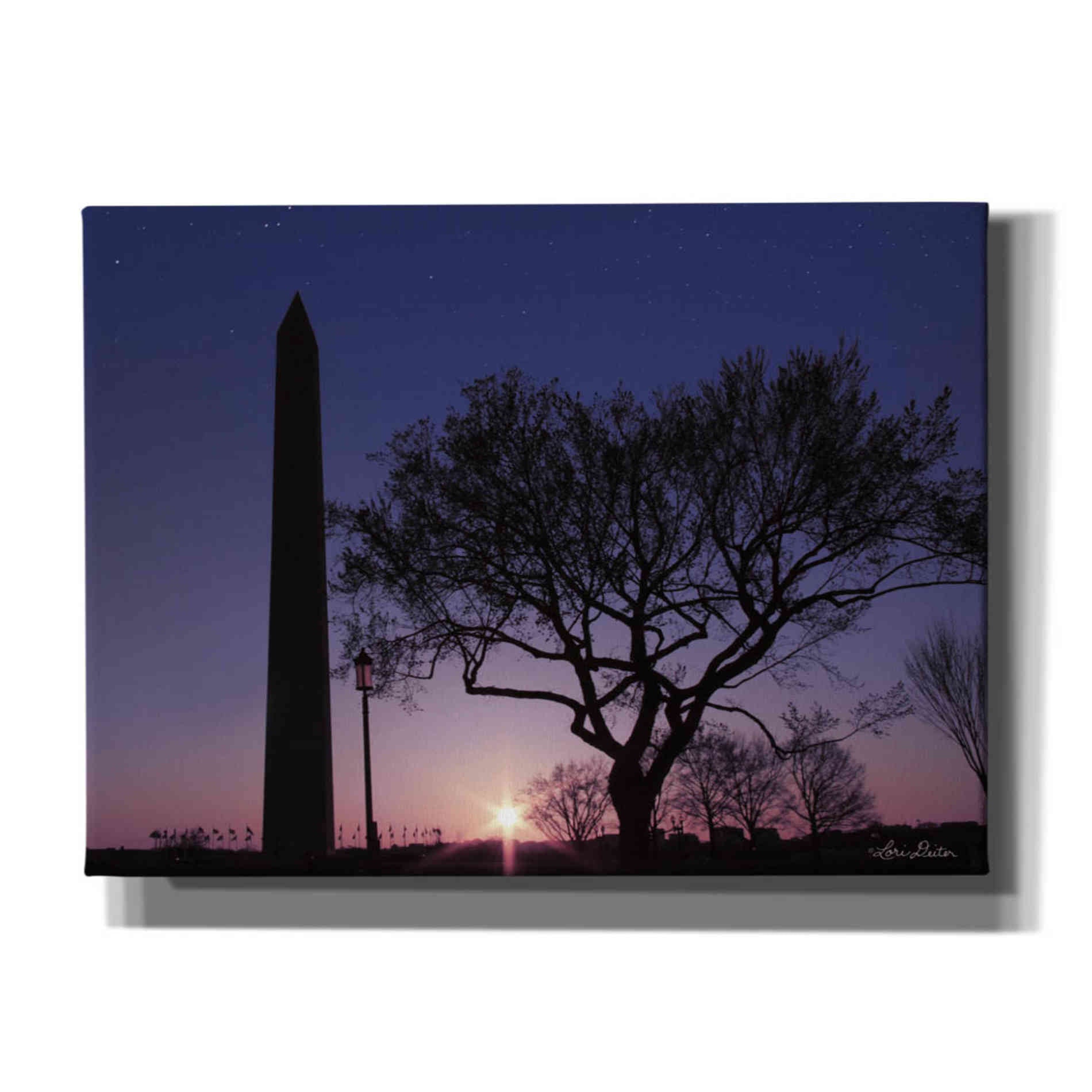 'Nightfall at the Washington Monument' by Lori Deiter, Canvas Wall Art