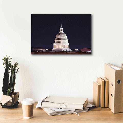 Image of 'US Capital at Night' by Lori Deiter, Canvas Wall Art,18 x 12
