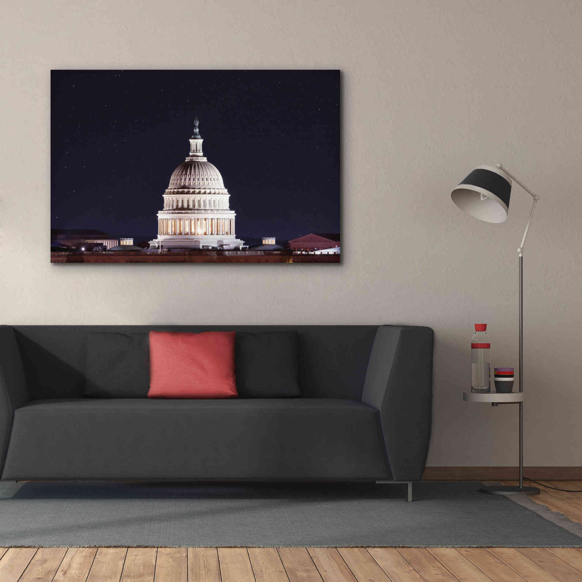 'US Capital at Night' by Lori Deiter, Canvas Wall Art,60 x 40