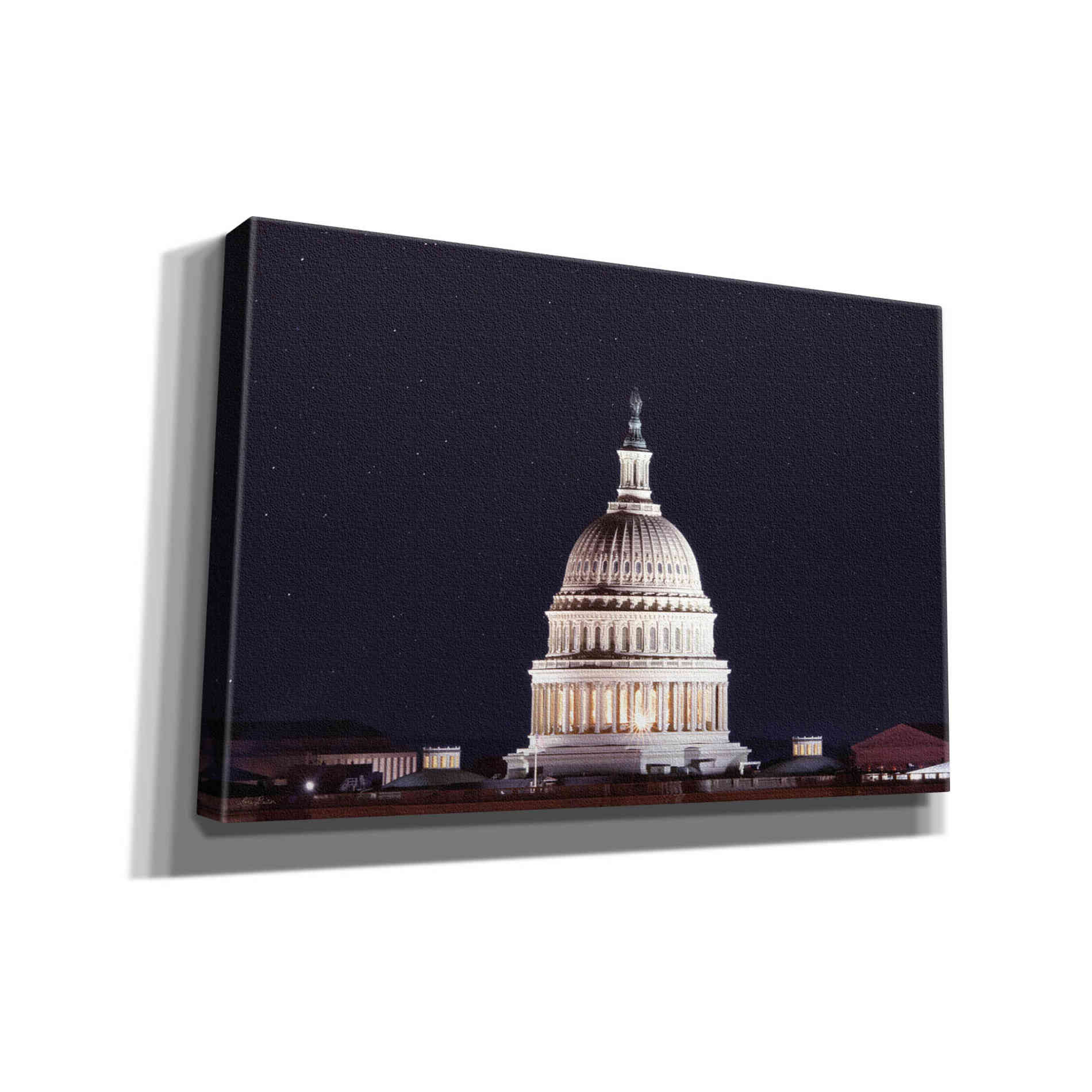 'US Capital at Night' by Lori Deiter, Canvas Wall Art