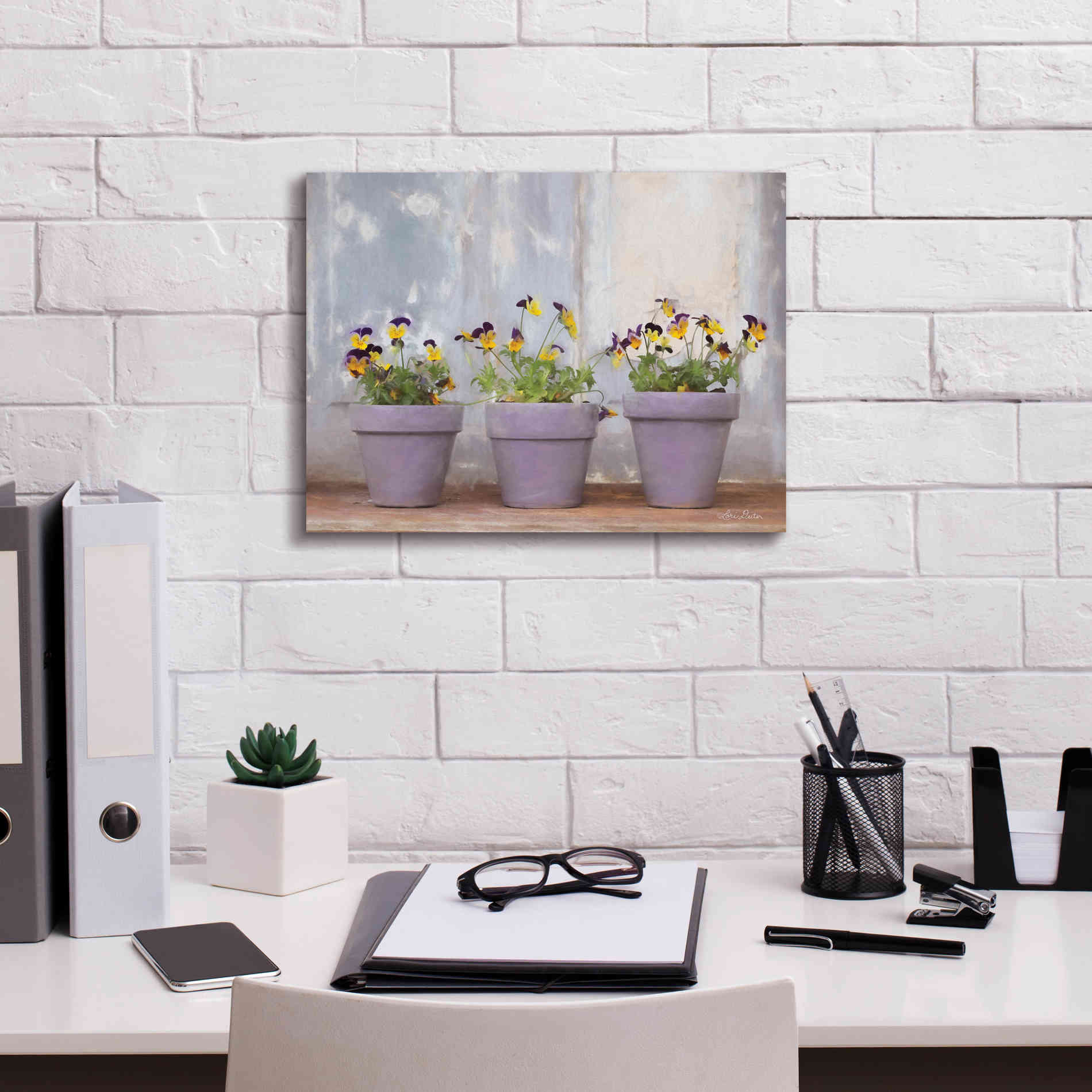 'Pansy Still Life I' by Lori Deiter, Canvas Wall Art,16 x 12