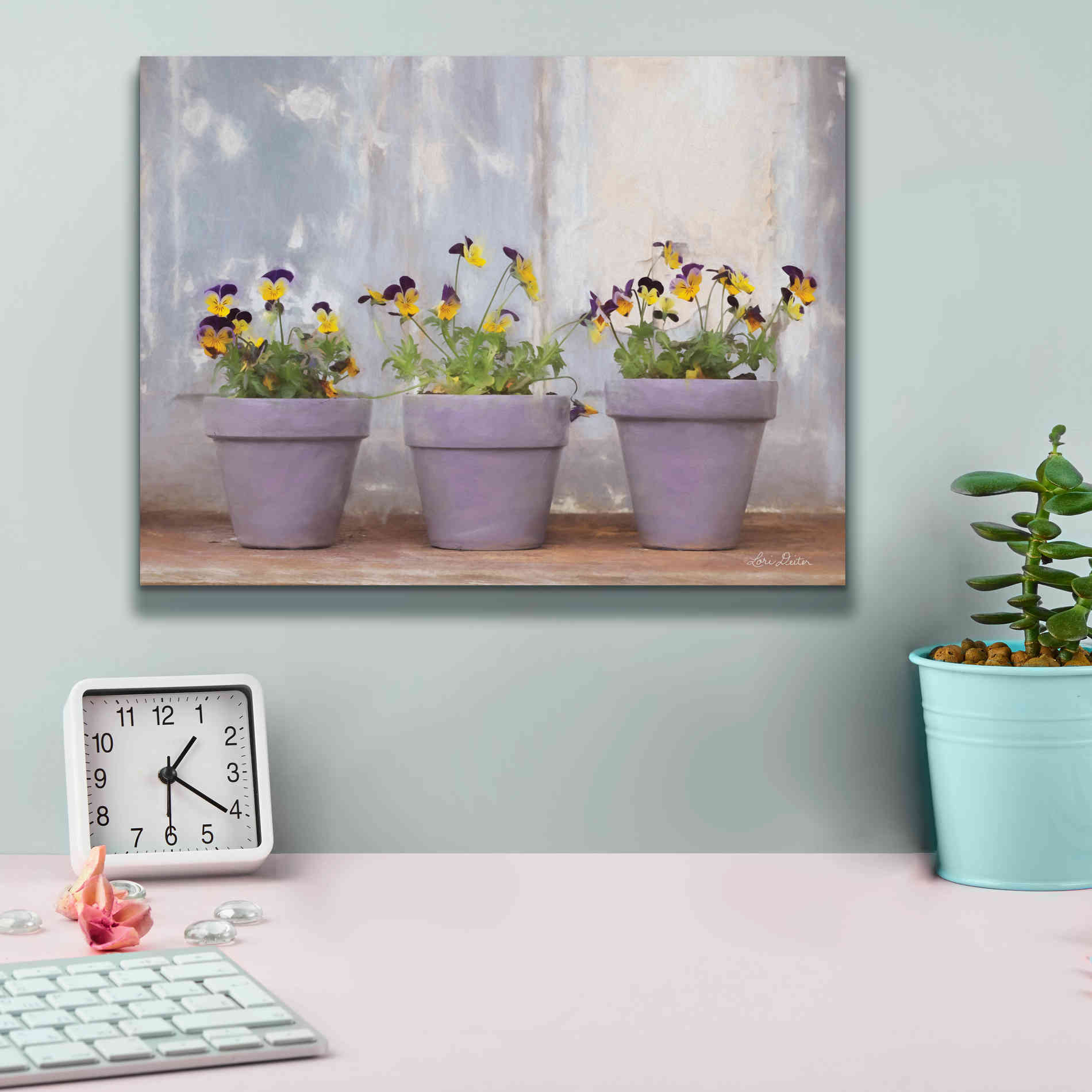 'Pansy Still Life I' by Lori Deiter, Canvas Wall Art,16 x 12