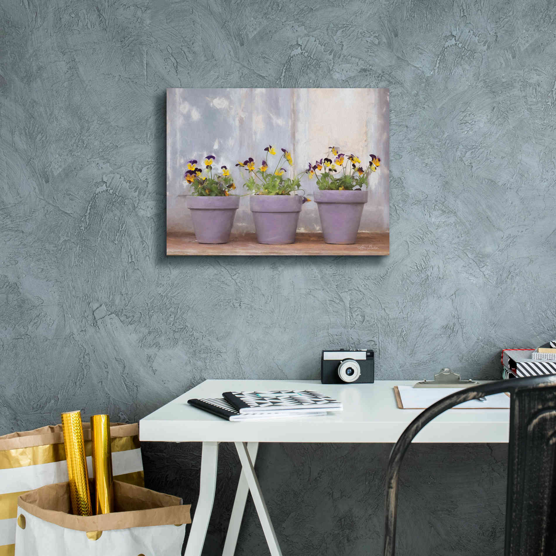 'Pansy Still Life I' by Lori Deiter, Canvas Wall Art,16 x 12