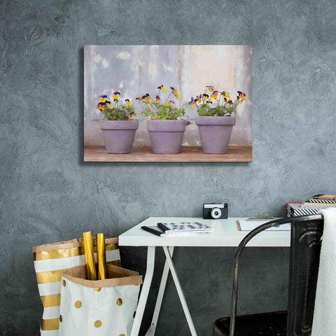 Image of 'Pansy Still Life I' by Lori Deiter, Canvas Wall Art,26 x 18