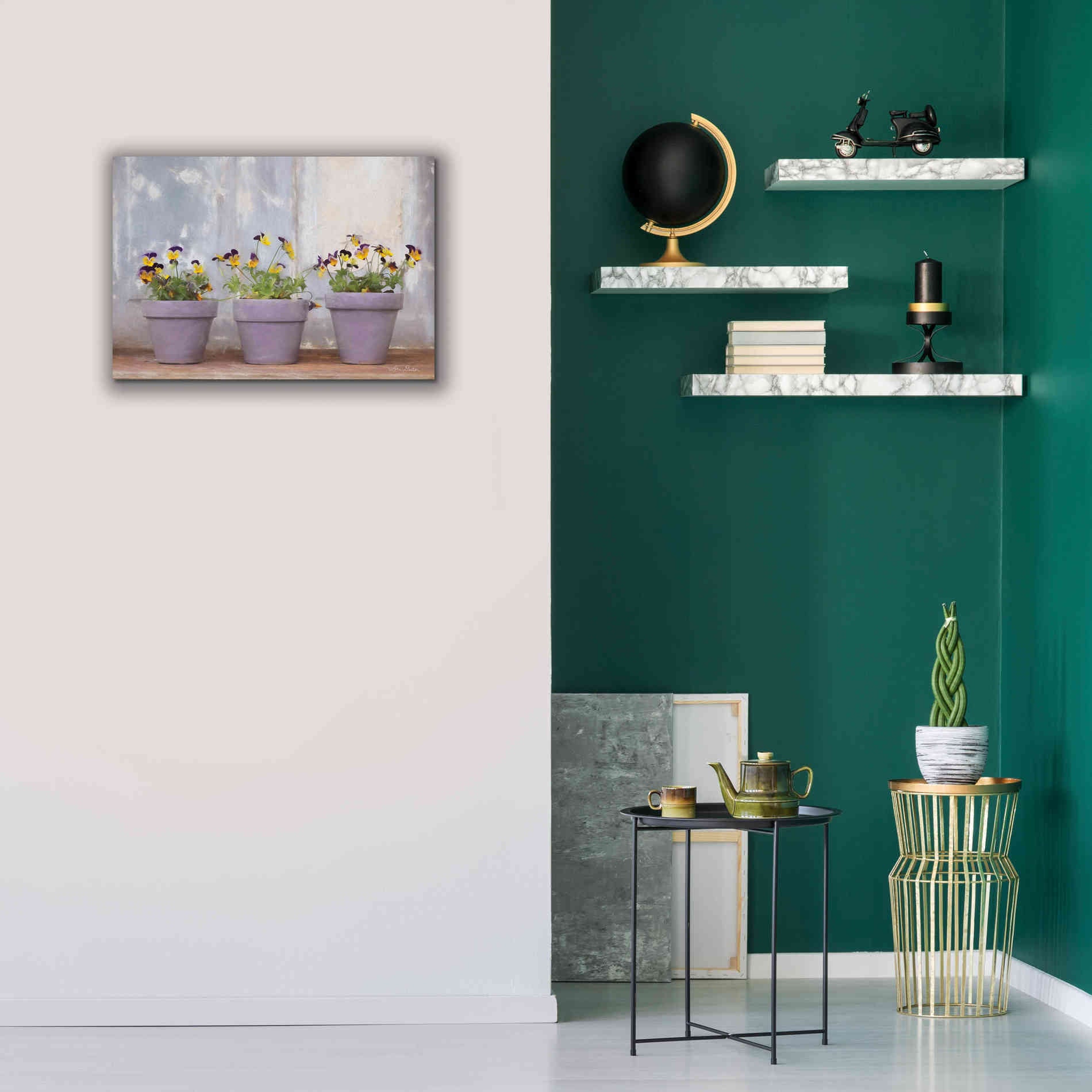 'Pansy Still Life I' by Lori Deiter, Canvas Wall Art,26 x 18